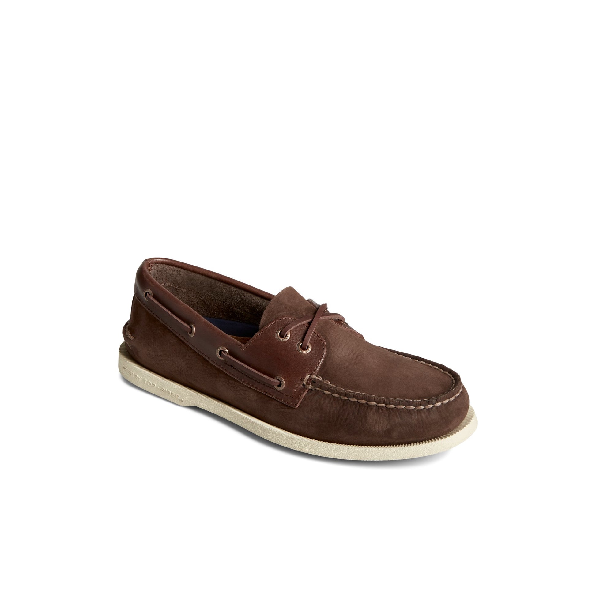 Three-quarter angle of Brown Authentic Original™ Nubuck Boat Shoe Boat Shoes's front side