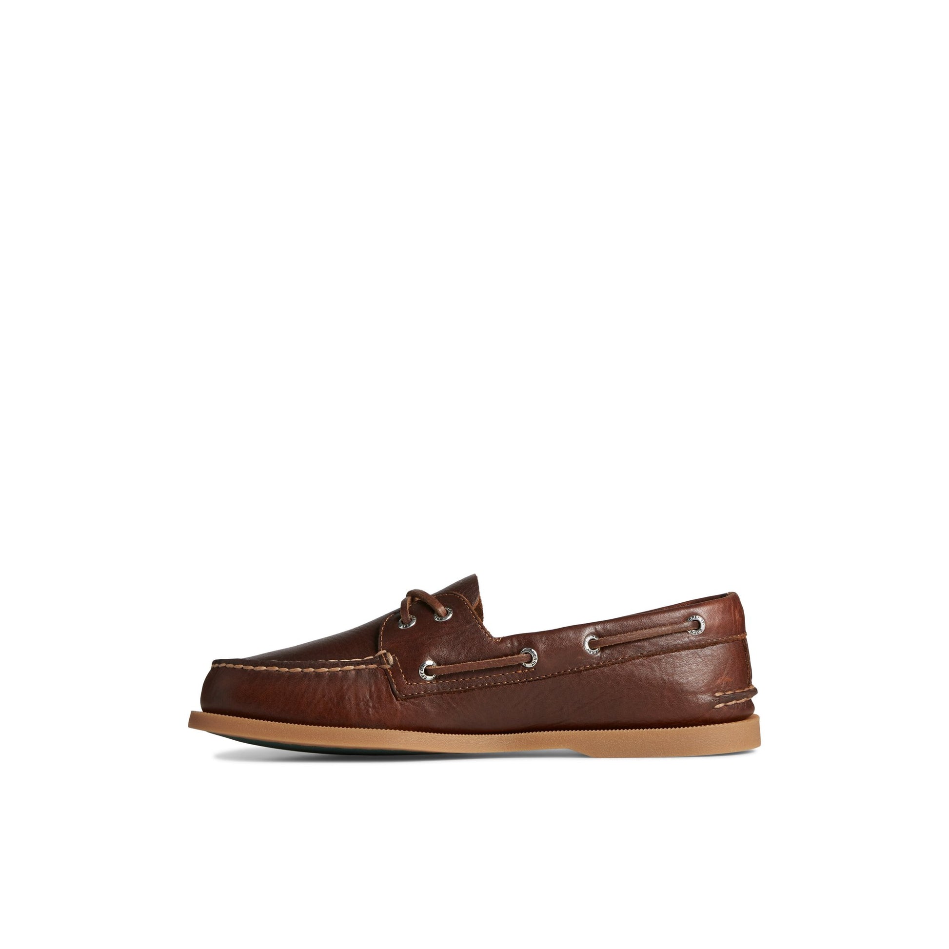 Side view of Dark Beige Authentic Original™ Pull Up Leather Boat Shoe Boat Shoes