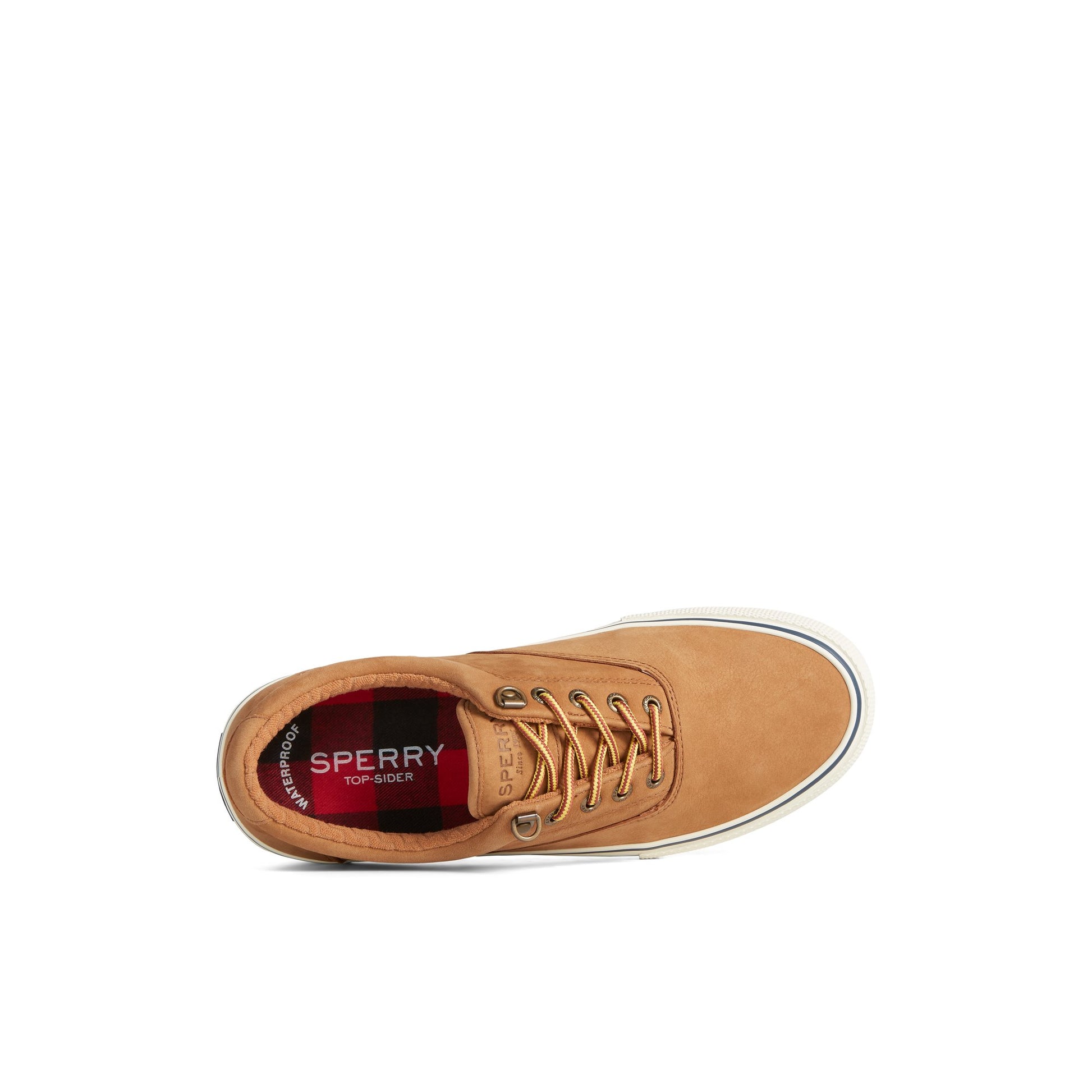 Top-down view of the Medium Beige Striper II Storm CVO Waterproof Leather Sneaker Vulcanized Sneaker