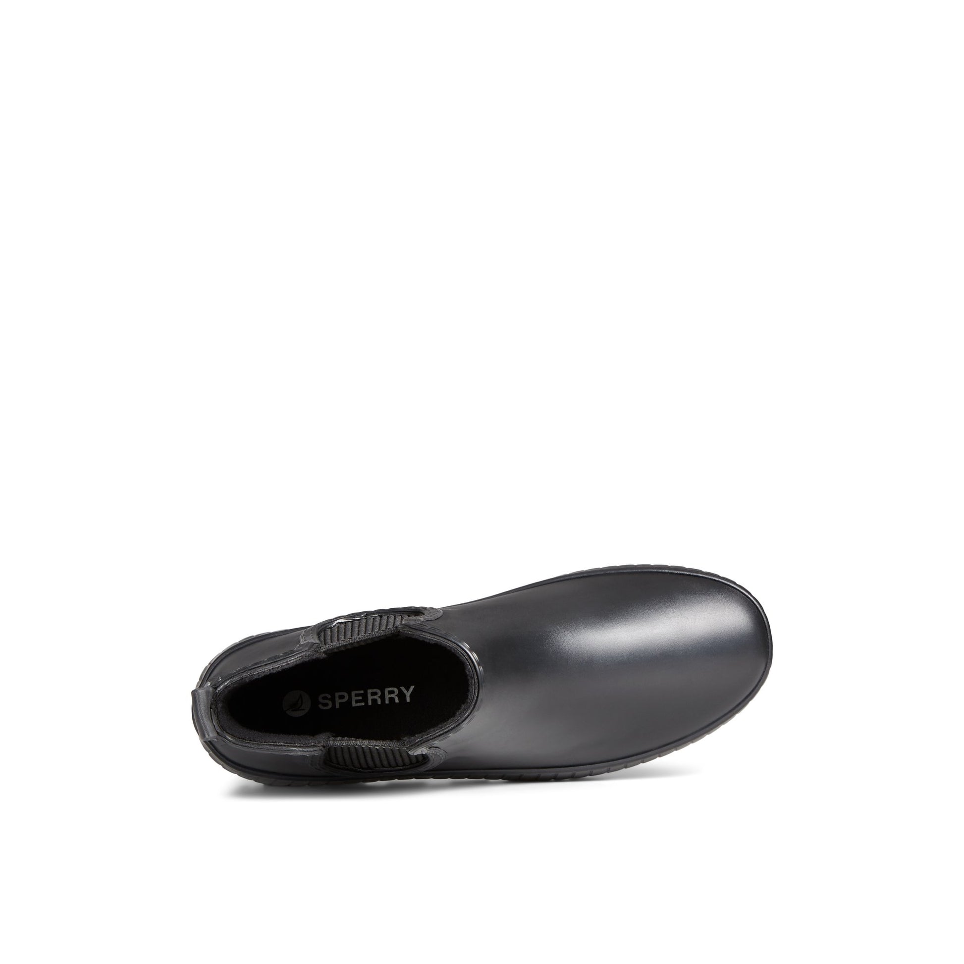 Top-down view of the Black Torrent Chelsea Waterproof Rain Boot Chelsea Rain Boot