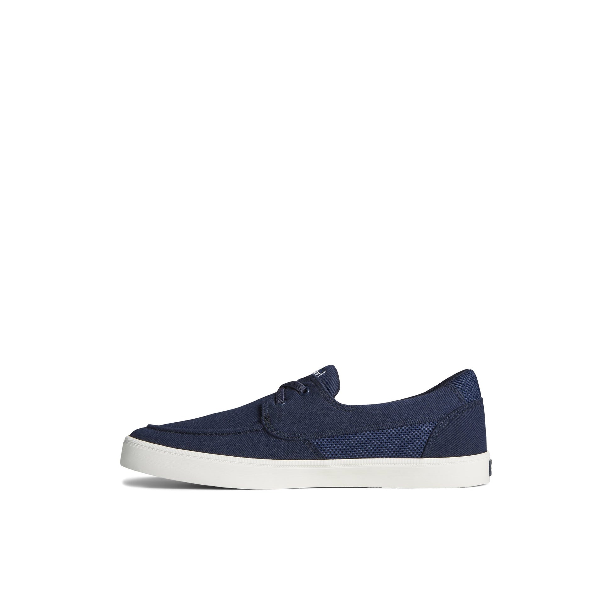 Three-quarter angle of Navy SeaCycled™ Bowery Sneaker Vulcanized Sneaker's back side