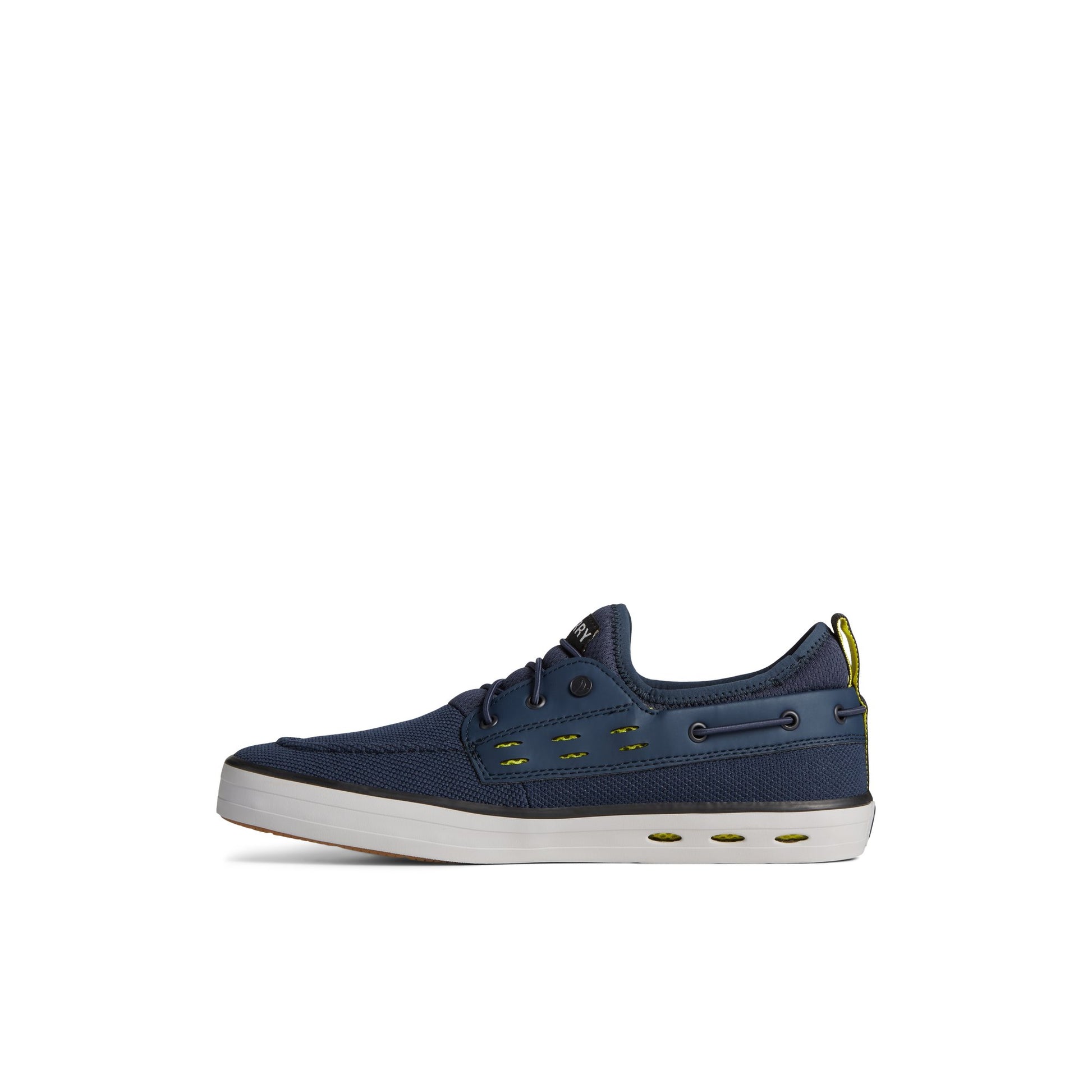 Side view of Navy SeaCycled™ Fairlead Boat Sneaker Vulcanized Sneaker