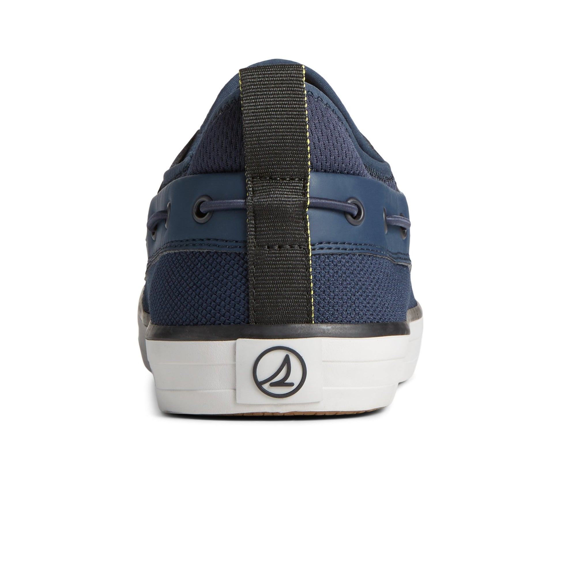 Close-up of the Navy SeaCycled™ Fairlead Boat Sneaker Vulcanized Sneaker