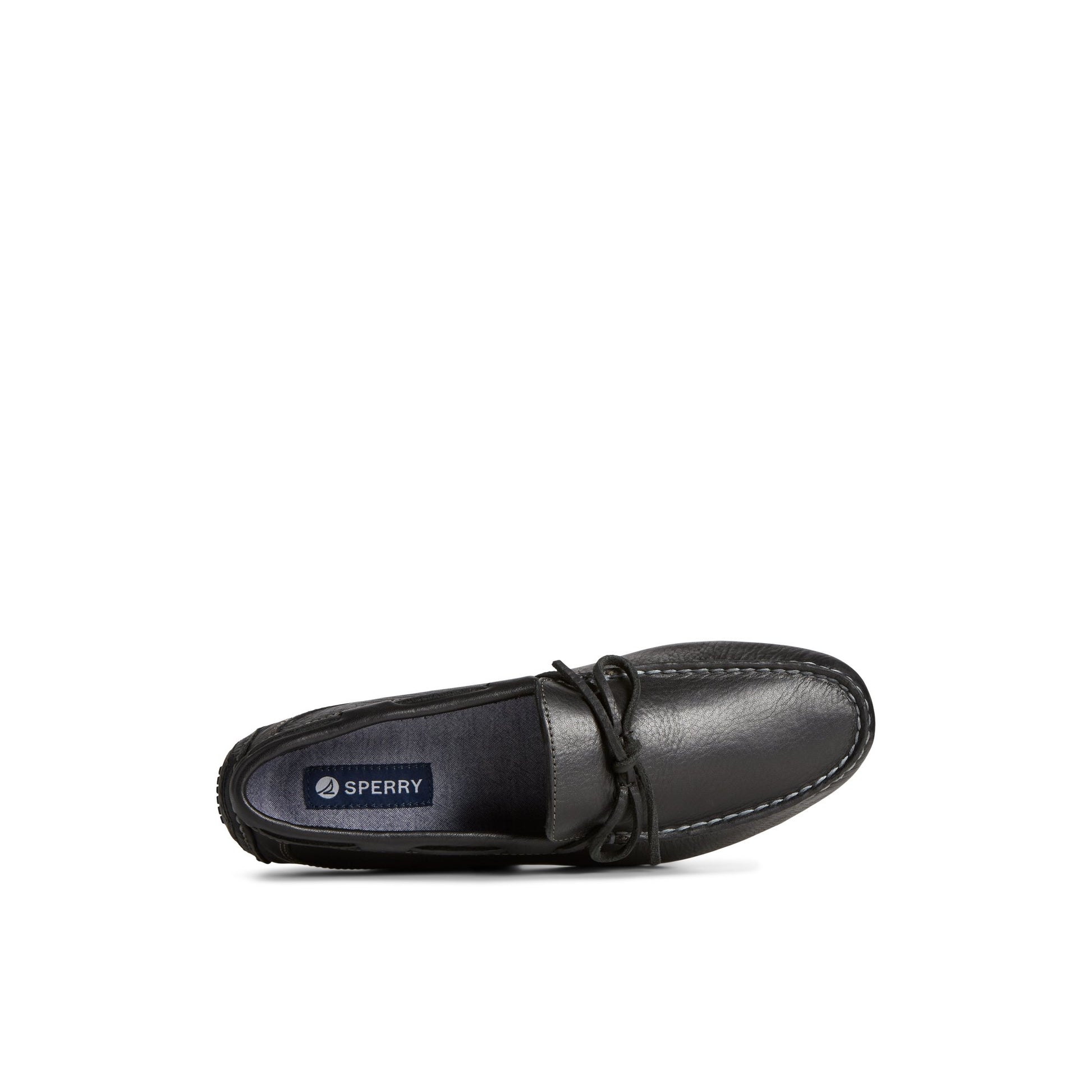Top-down view of the Black Davenport Pull Up Leather 1-Eye Driver Driver Loafer Casual Shoes