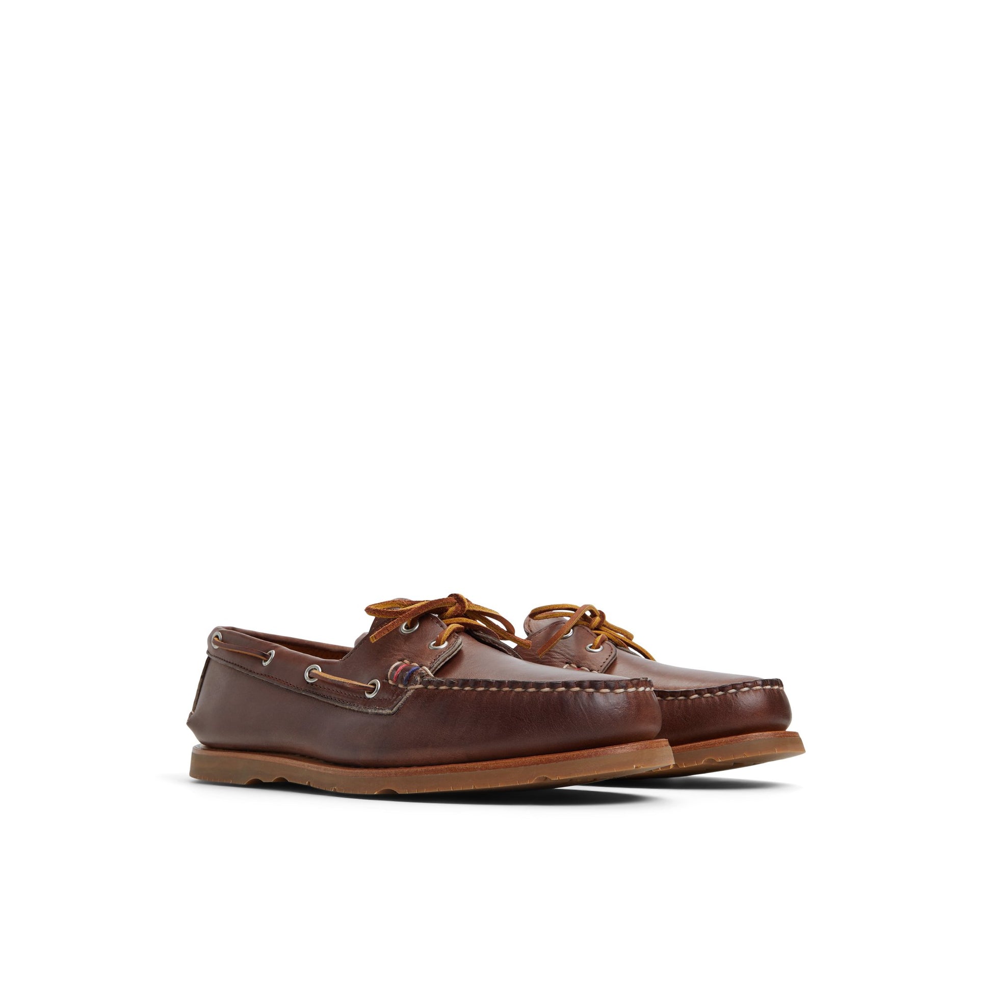 Side view of Brown Gold Cup™ Authentic Original™ Handcrafted in Maine Boat Shoe Gold Cup - Boat Shoes