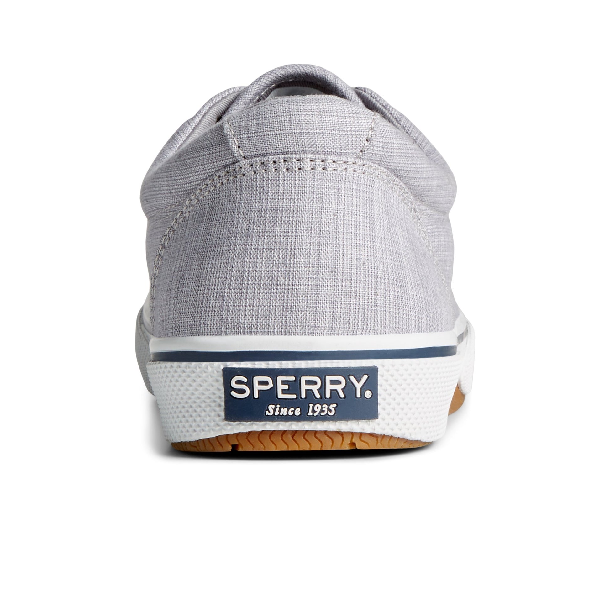 Close-up of the Grey Halyard CVO Linen Sneaker Vulcanized Sneaker