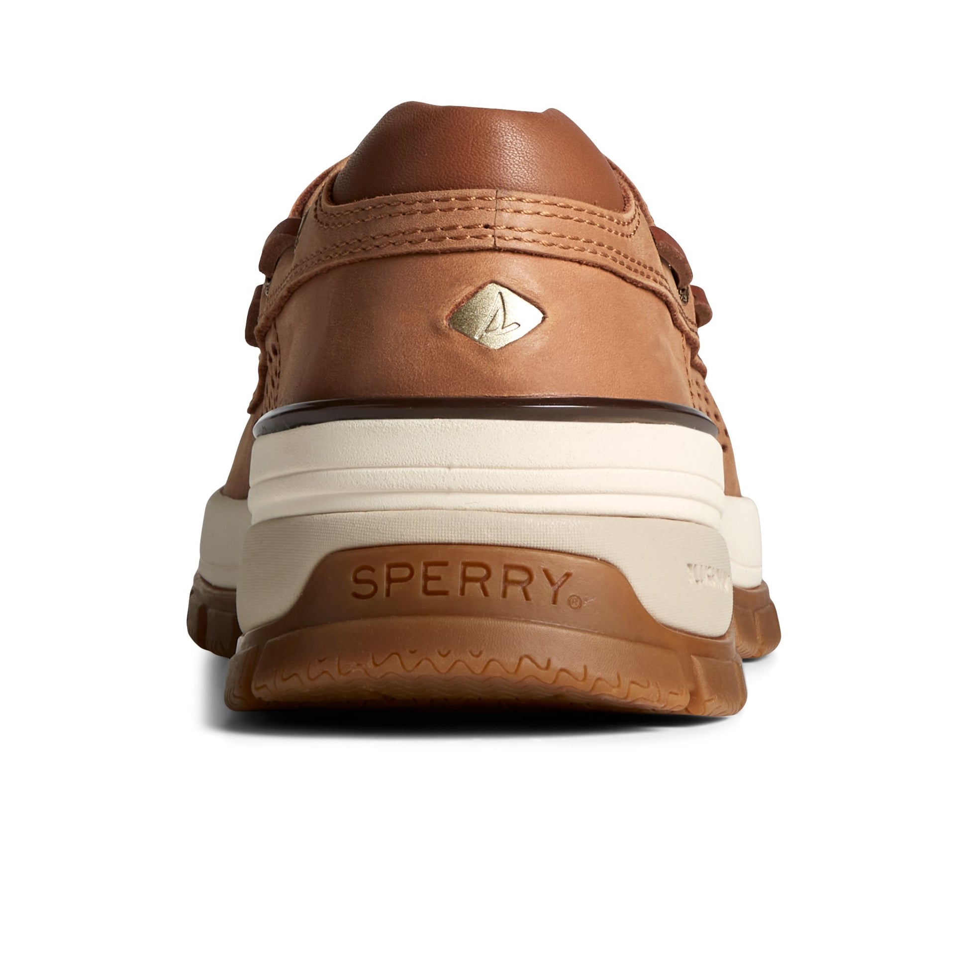 Close-up of the Medium Beige Gold Cup™ Billfish™ PLUSHWAVE™ Boat Shoe Boat Shoes