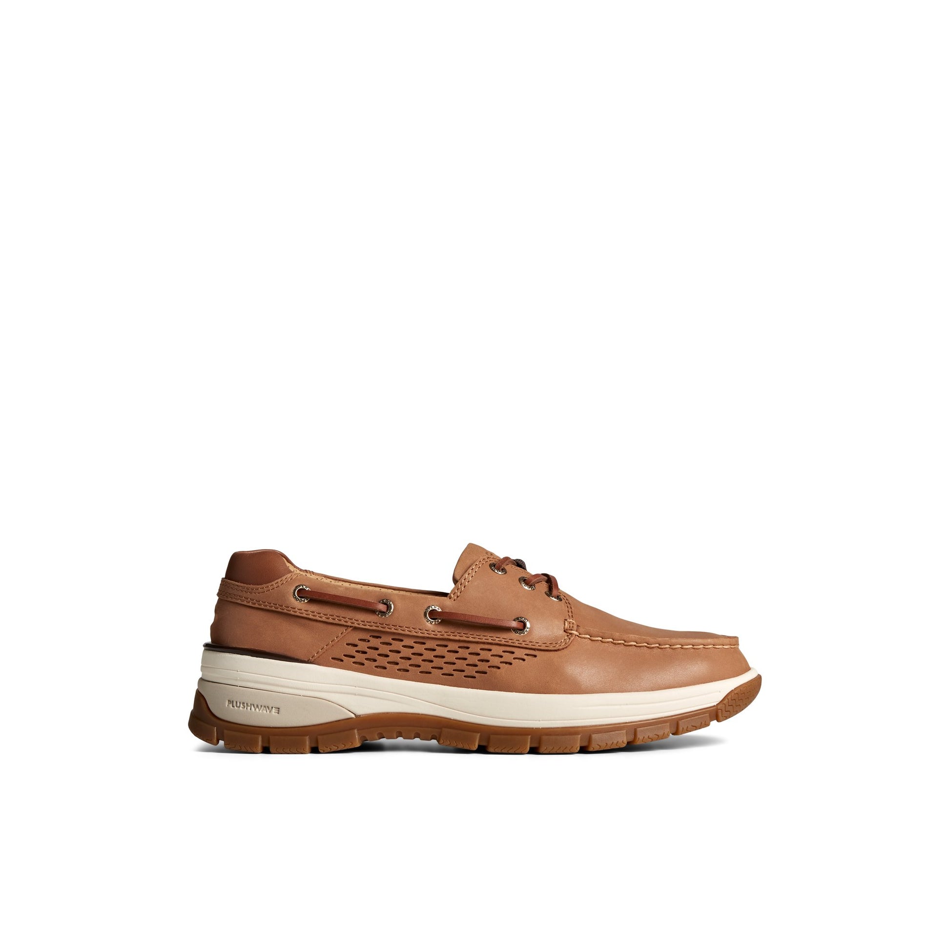 Main View of Medium Beige Gold Cup™ Billfish™ PLUSHWAVE™ Boat Shoe Boat Shoes for Mens
