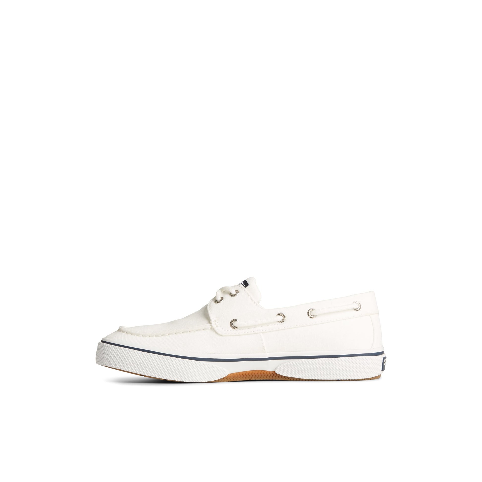 Side view of White Halyard 2-Eye Boat Shoe Vulcanized Boat Shoe Sneaker