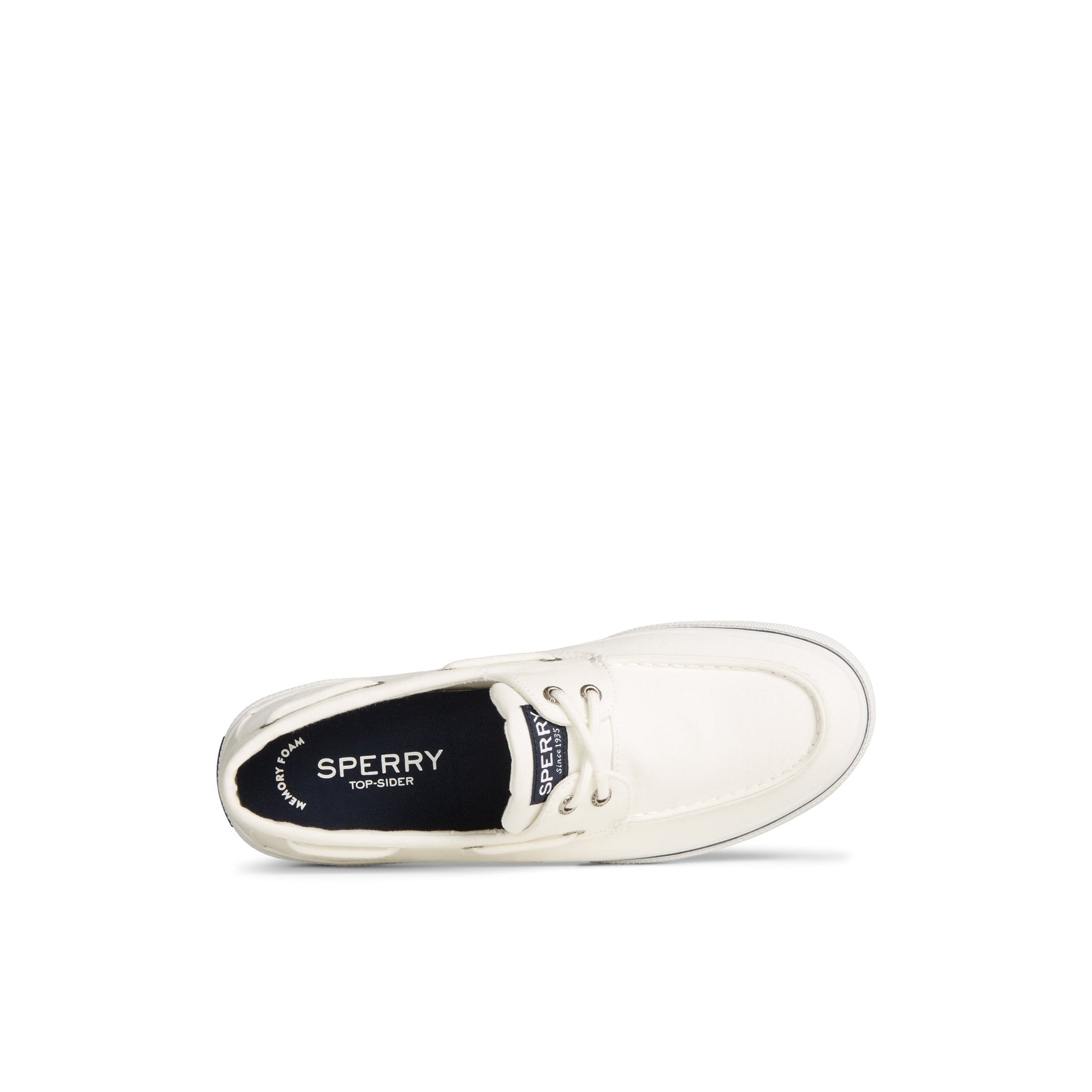 Top-down view of the White Halyard 2-Eye Boat Shoe Vulcanized Boat Shoe Sneaker
