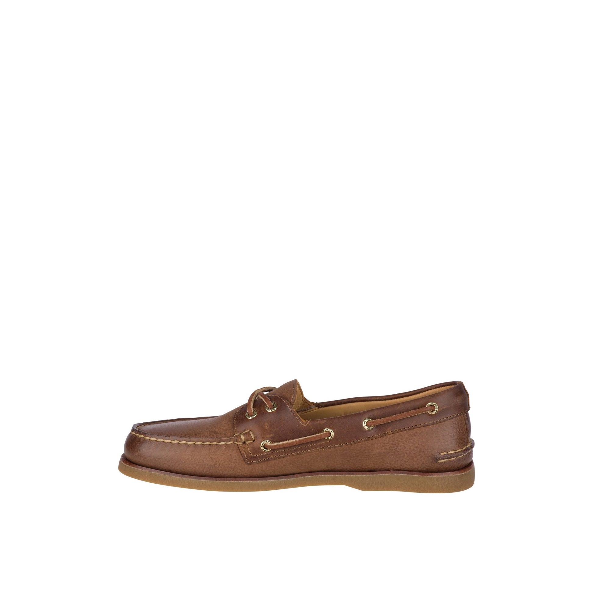 Side view of Medium Beige Gold Cup™ Authentic Original™ Rivingston Boat Shoe Boat Shoes