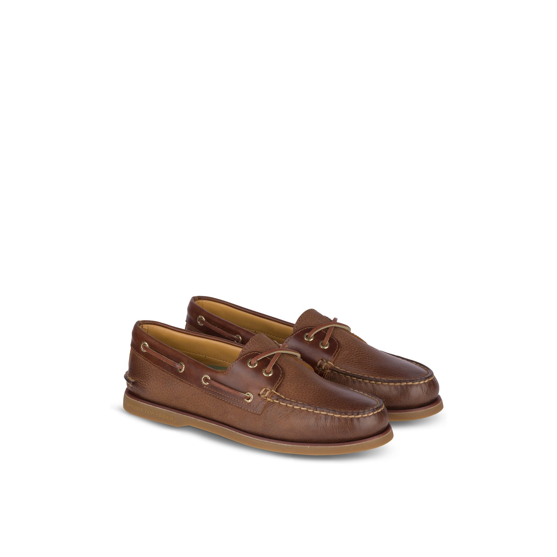 Three-quarter angle of Medium Beige Gold Cup™ Authentic Original™ Rivingston Boat Shoe Boat Shoes's front side