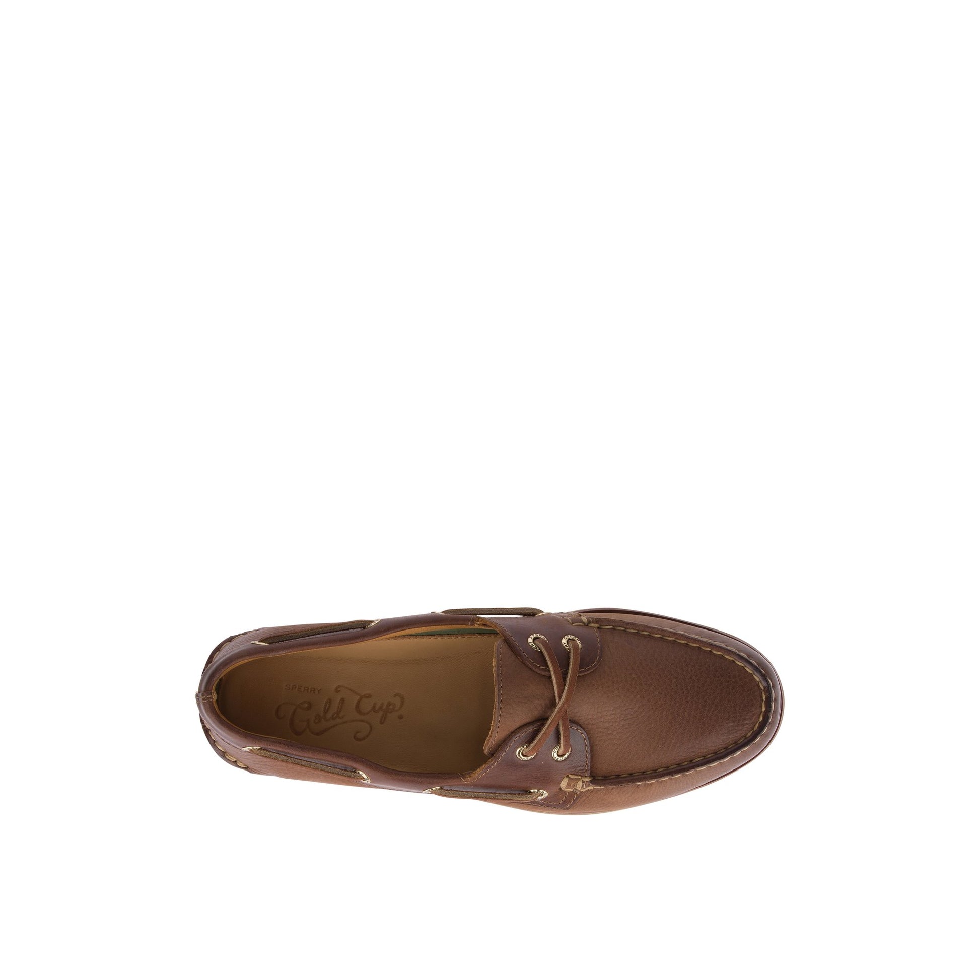 Top-down view of the Medium Beige Gold Cup™ Authentic Original™ Rivingston Boat Shoe Boat Shoes