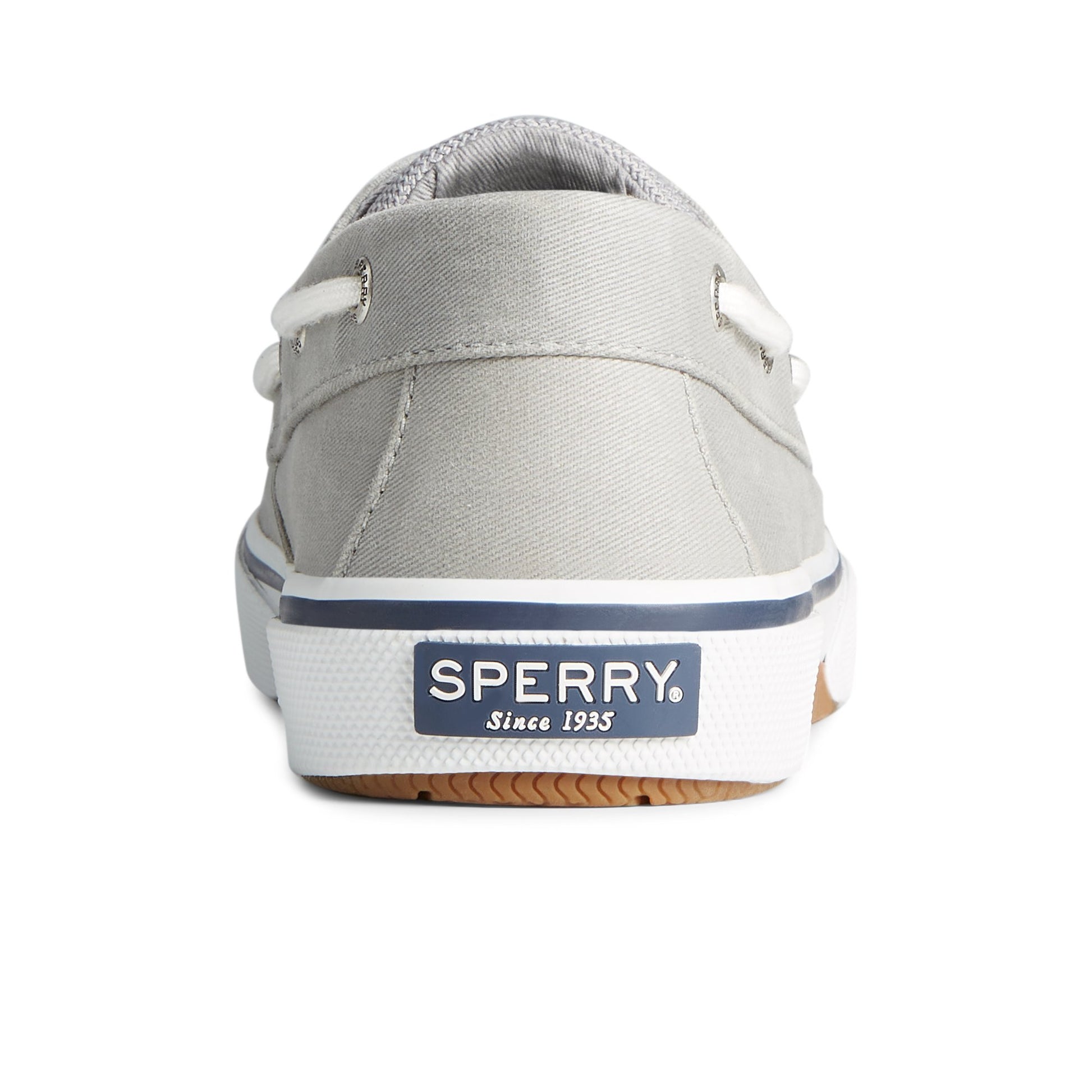 Close-up of the Grey Halyard 2-Eye Salt Washed Boat Shoe Vulcanized Boat Shoe Sneaker