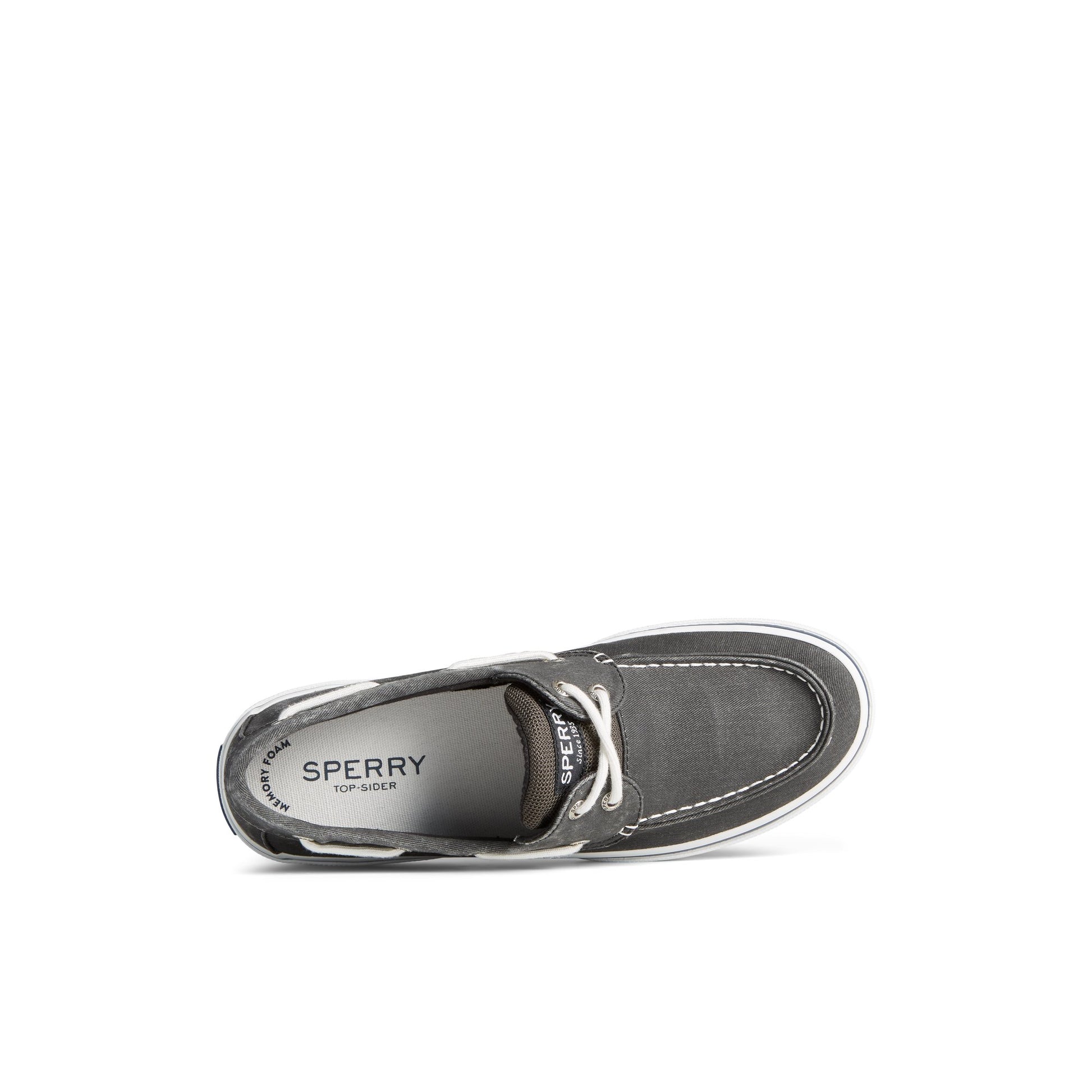 Top-down view of the Black Halyard 2-Eye Salt Washed Boat Shoe Vulcanized Boat Shoe Sneaker