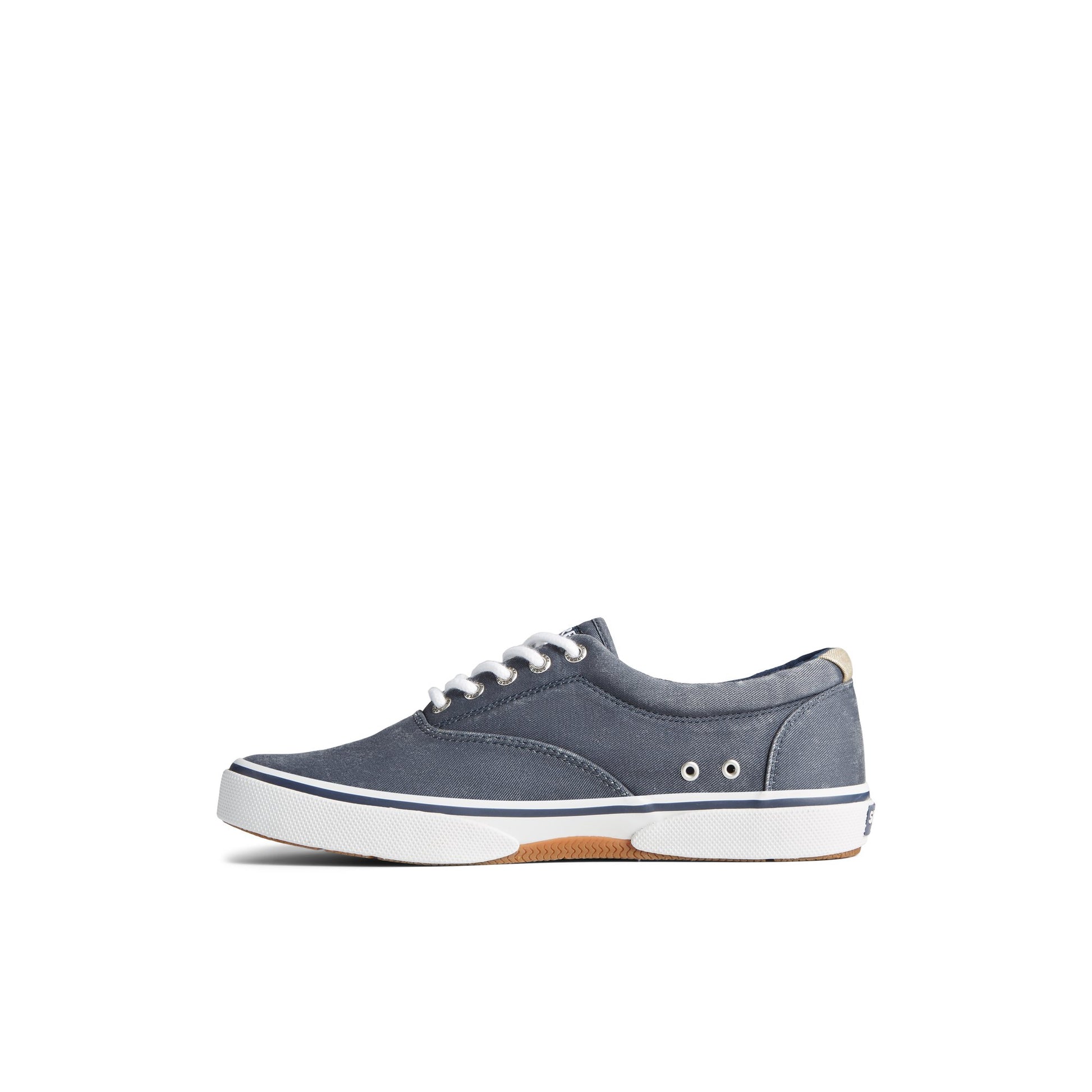 Side view of Navy Halyard CVO Salt Washed Sneaker Vulcanized Sneaker