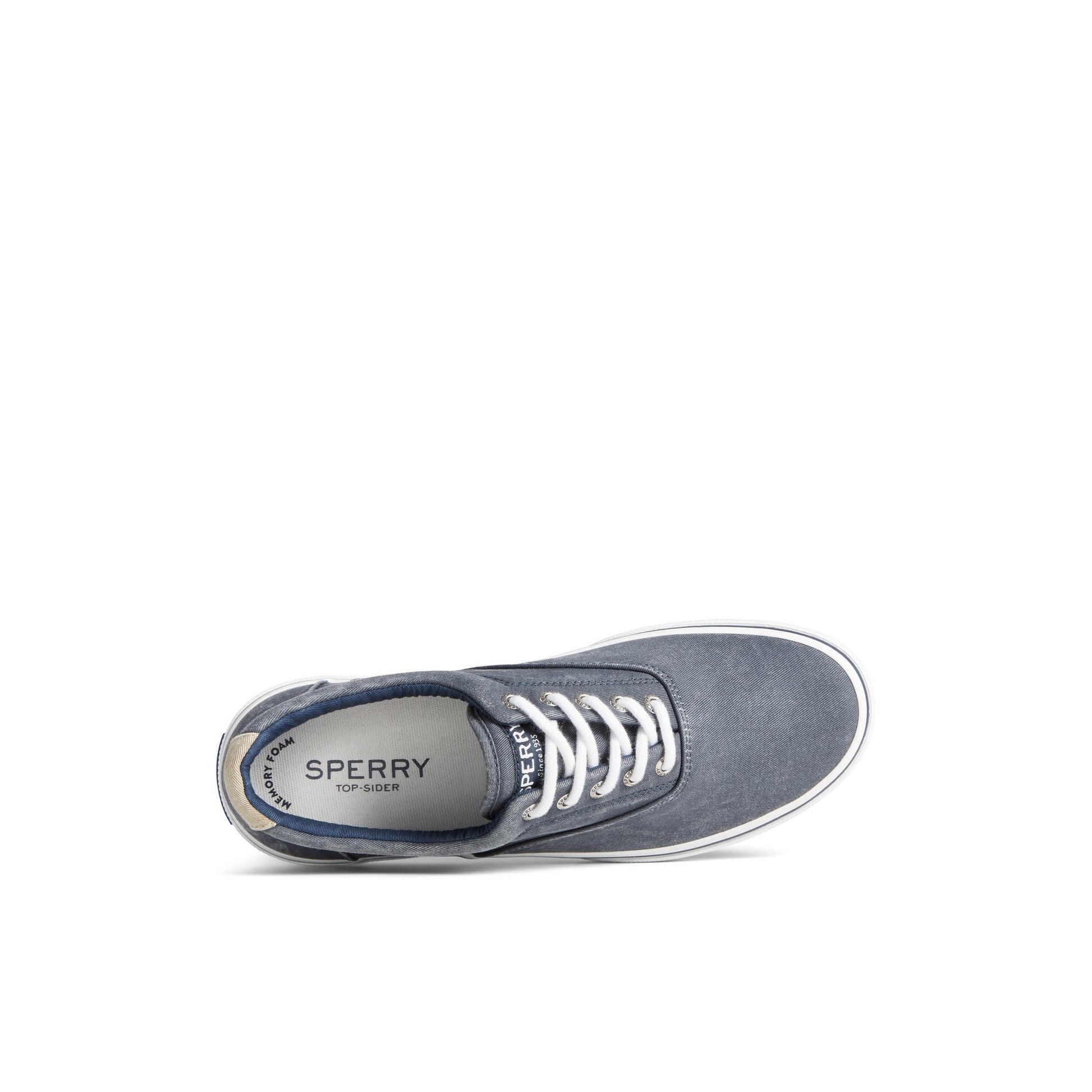 Top-down view of the Navy Halyard CVO Salt Washed Sneaker Vulcanized Sneaker
