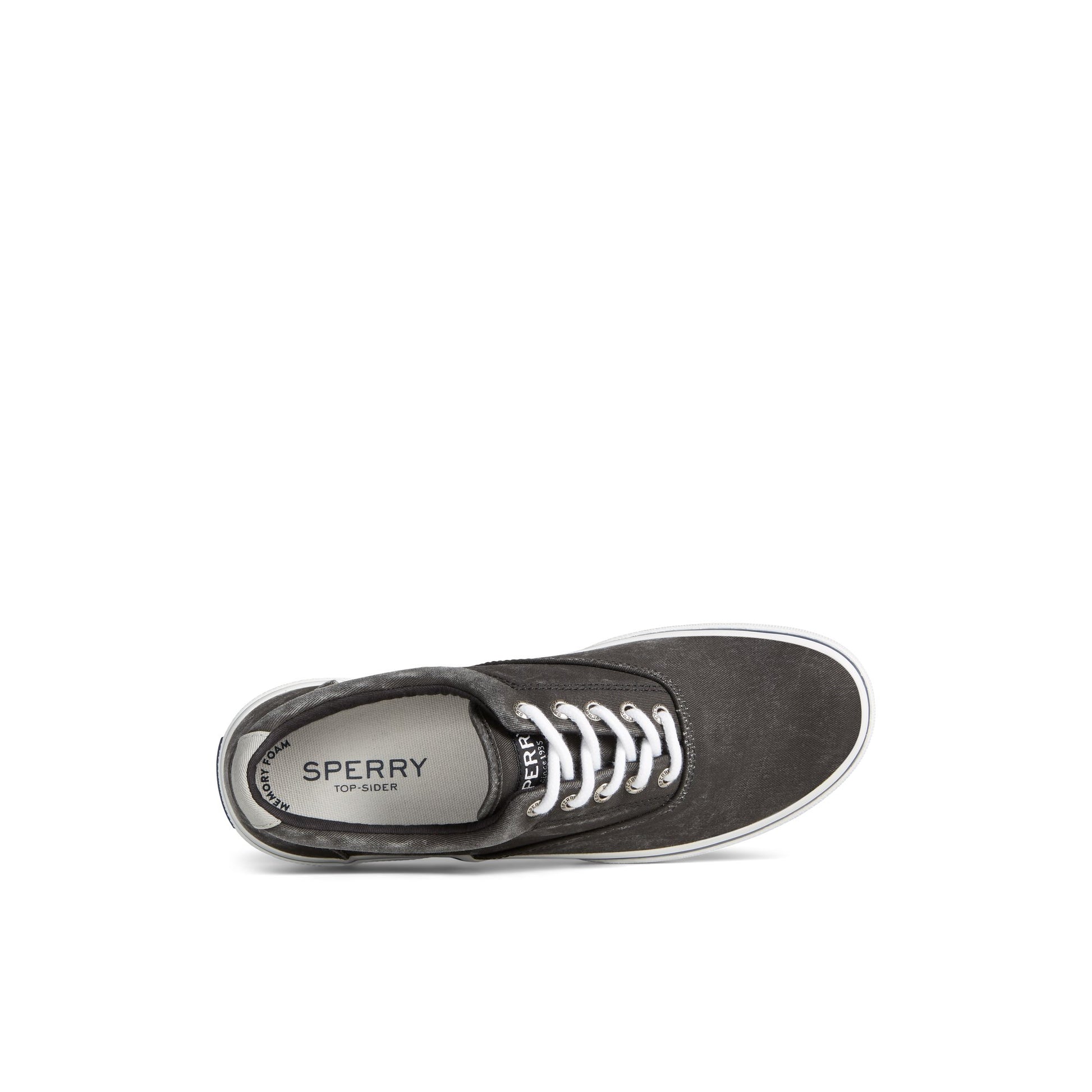 Top-down view of the Black Halyard CVO Salt Washed Sneaker Vulcanized Sneaker