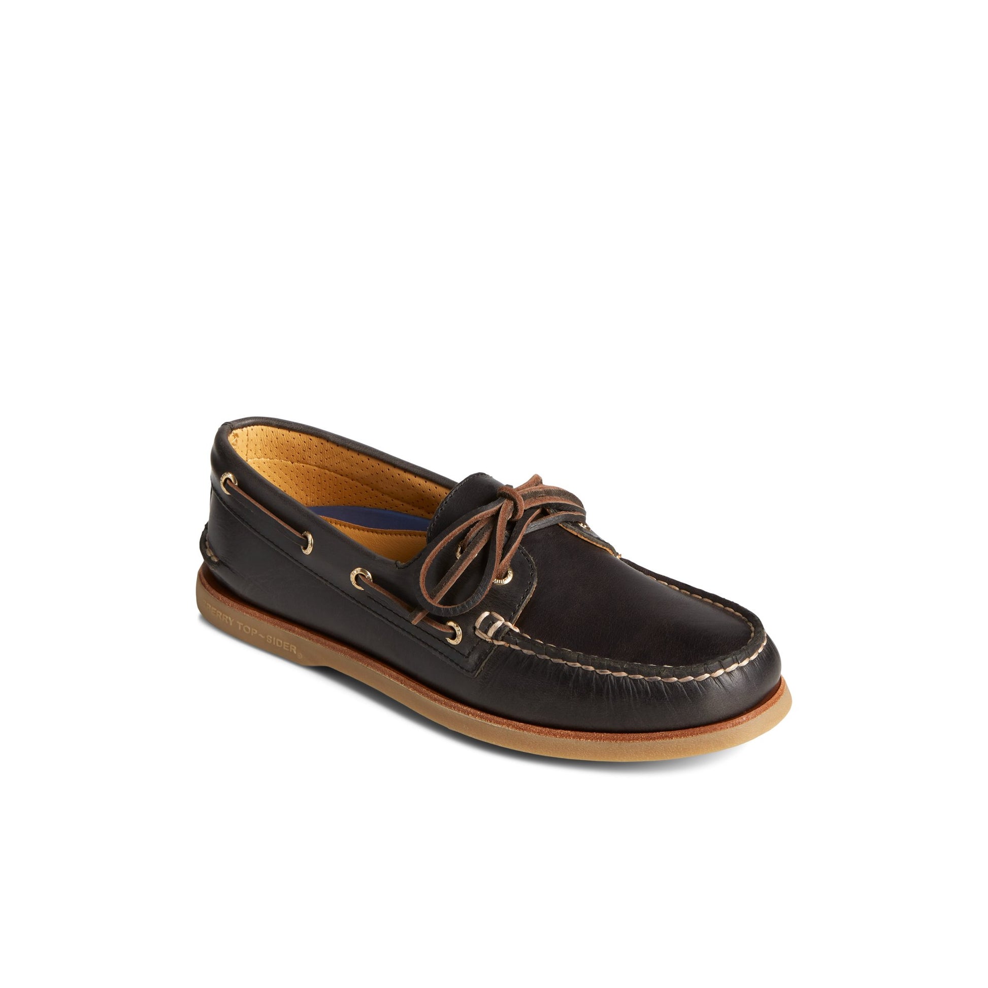 Three-quarter angle of Black Gold Cup™ Authentic Original™ Orleans Leather Boat Shoe Boat Shoes's front side