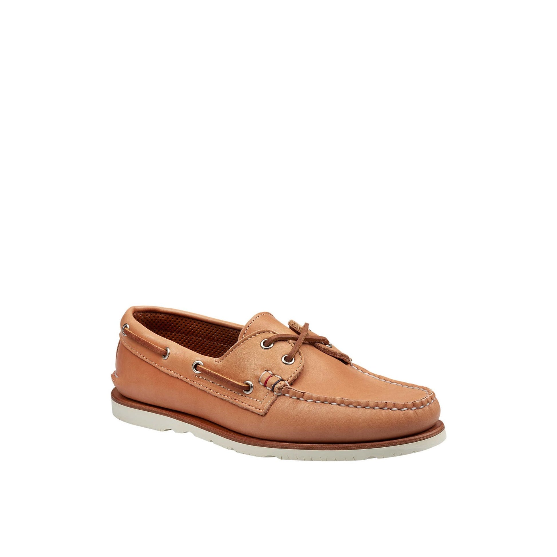 Three-quarter angle of Natural Gold Cup™ Authentic Original™ Handcrafted in Maine Boat Shoe Boat Shoes's front side