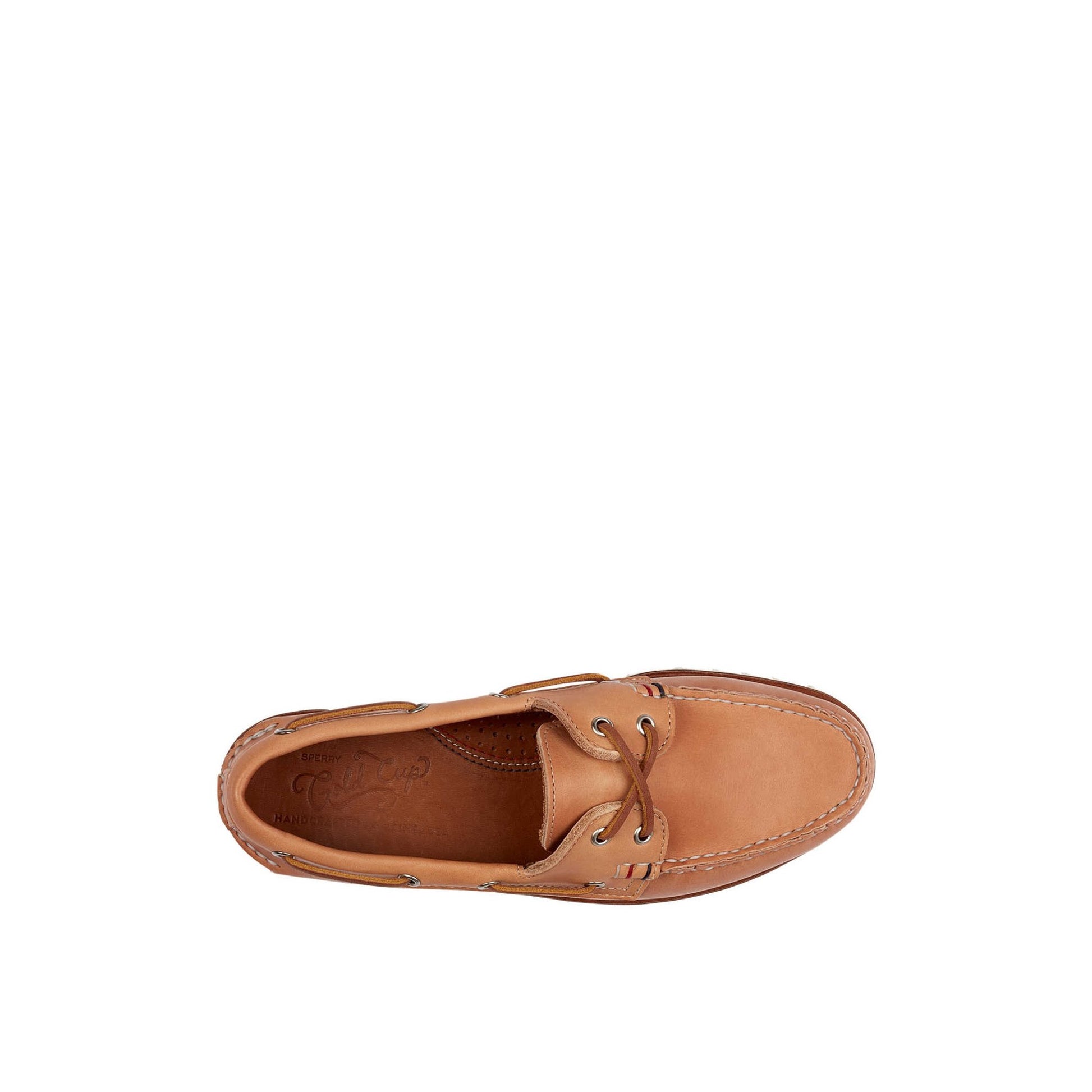 Top-down view of the Natural Gold Cup™ Authentic Original™ Handcrafted in Maine Boat Shoe Boat Shoes