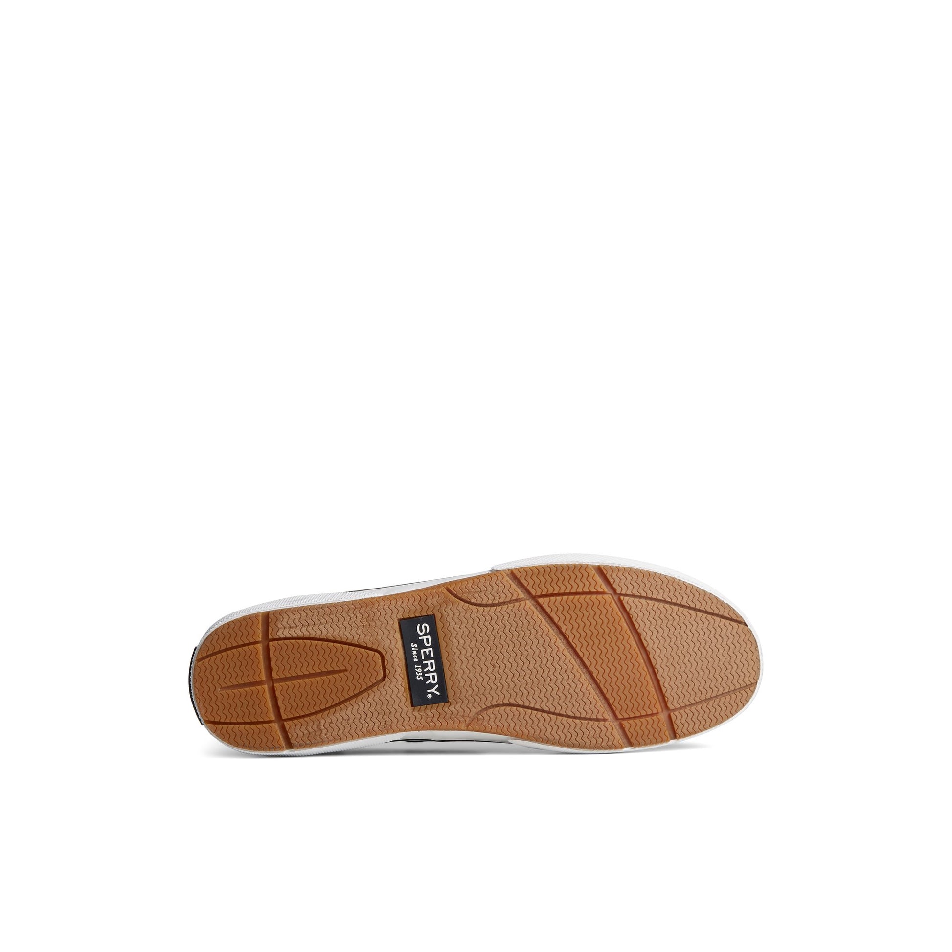 View of Black Halyard 2-Eye Boat Shoe Vulcanized Boat Shoe Sneaker's sole