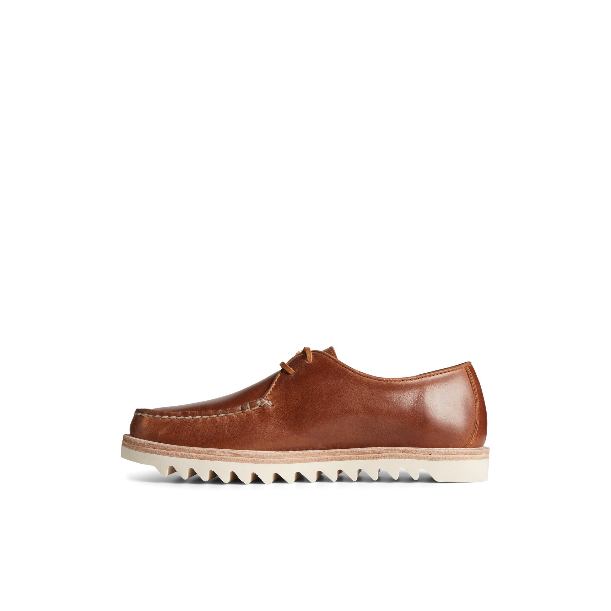 Side view of Medium Beige Unisex Captain's Vibram Oxford Captain's Oxford Dress Shoes