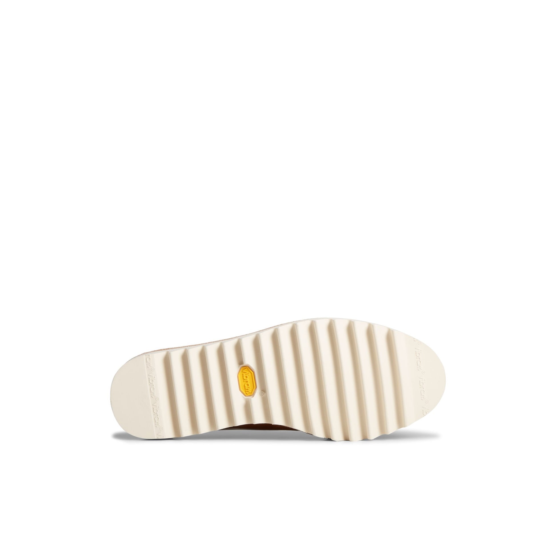 View of Medium Beige Unisex Captain's Vibram Oxford Captain's Oxford Dress Shoes's sole