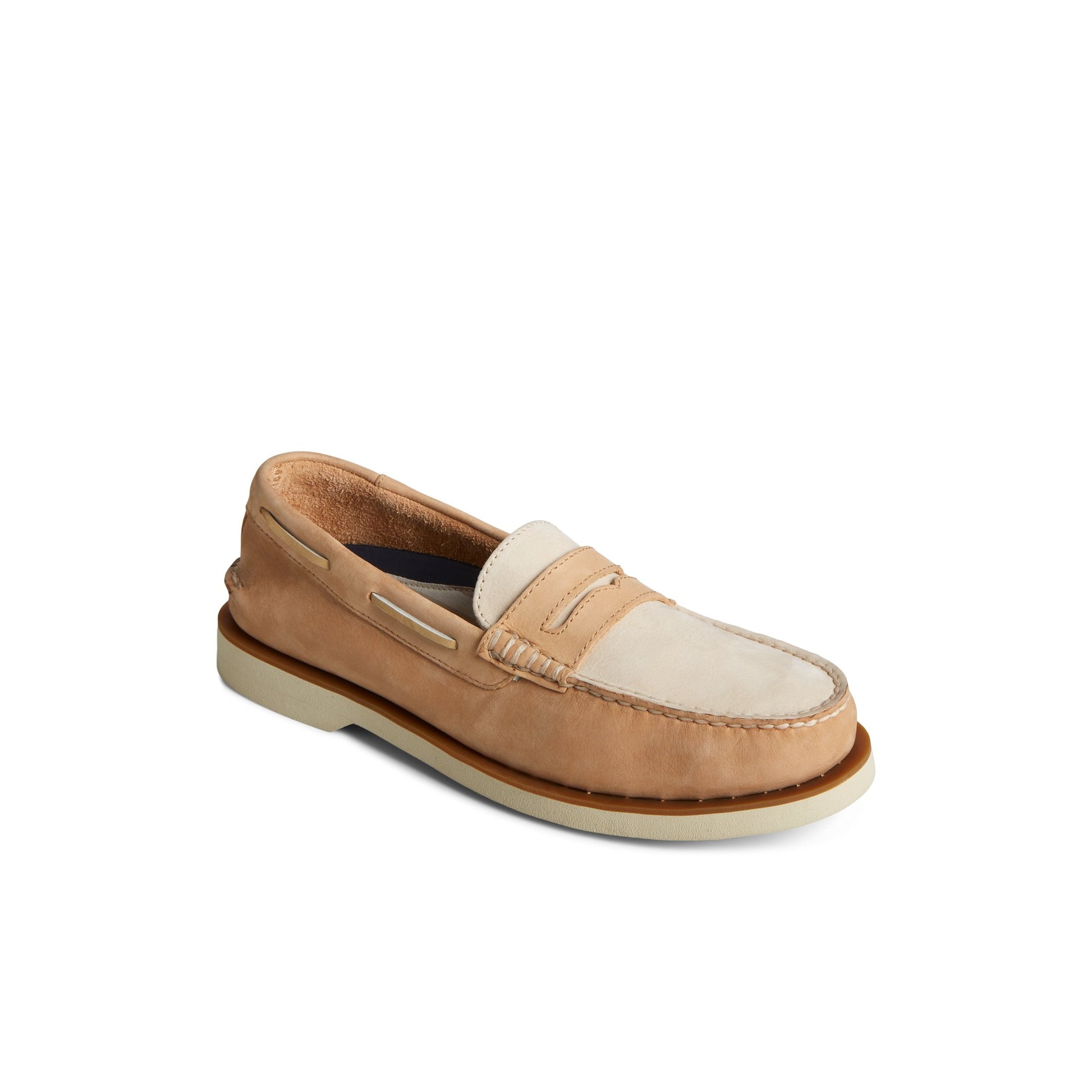 Three-quarter angle of Brown Primary - Multi Authentic Original™ Double Sole Penny Loafer Penny Loafer's front side