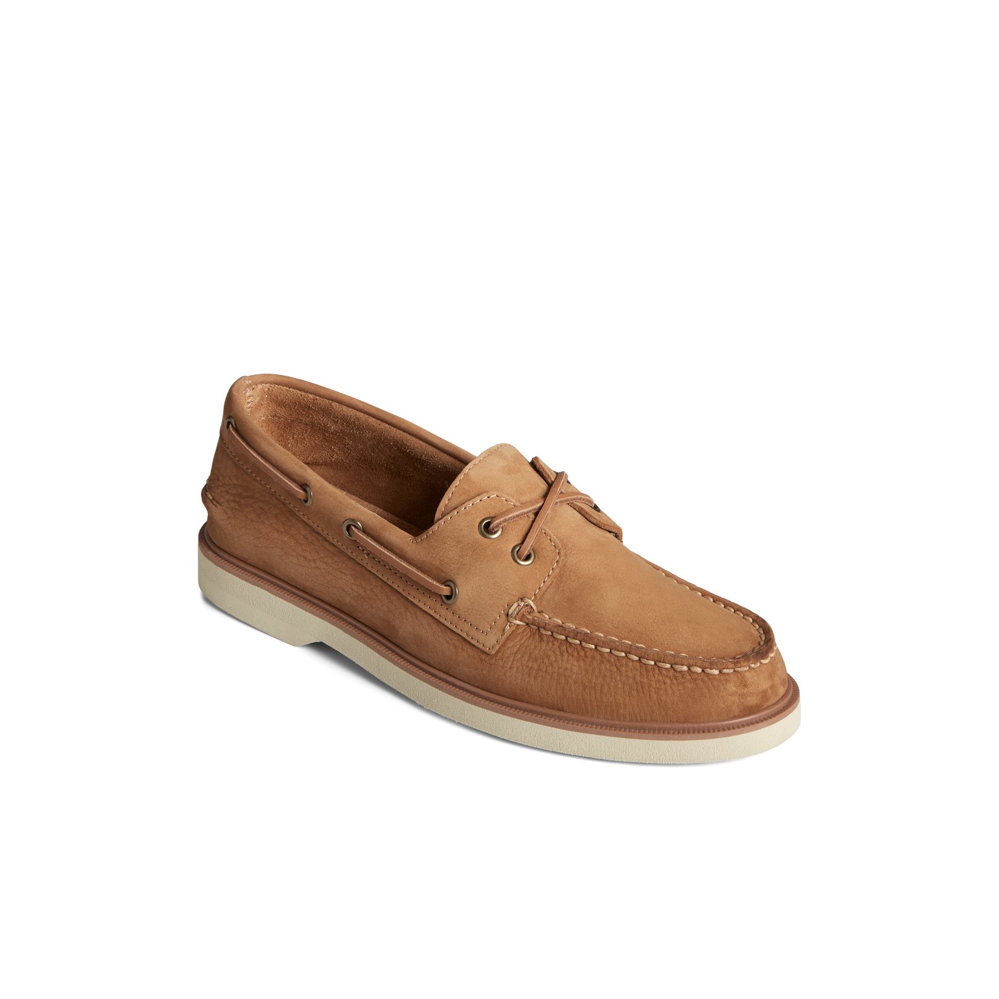 Three-quarter angle of Medium beige Authentic Original™ Double Sole Nubuck Boat Shoe Boat Shoes's front side