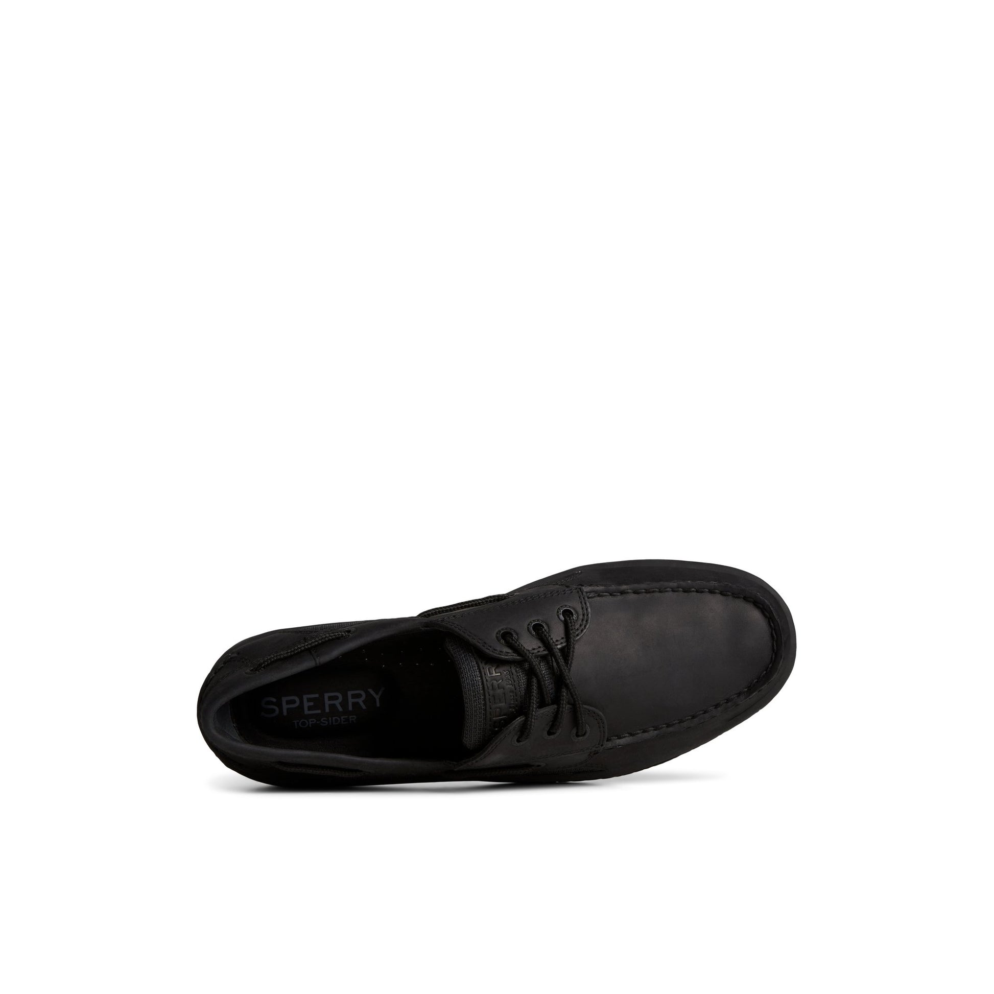 Top-down view of the Black Billfish™ 3-Eye Leather Boat Shoe Boat Shoes