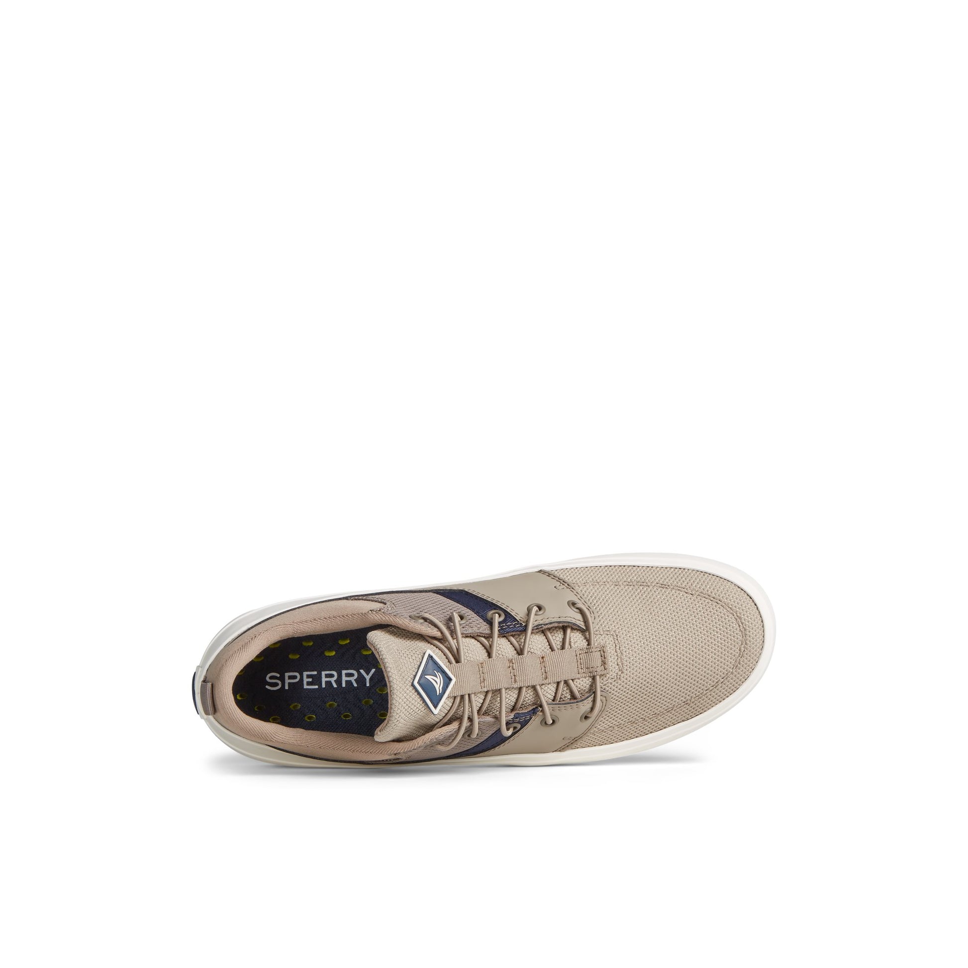 Top-down view of the Medium Beige SeaCycled™ Fairlead Sneaker Vulcanized Sneaker