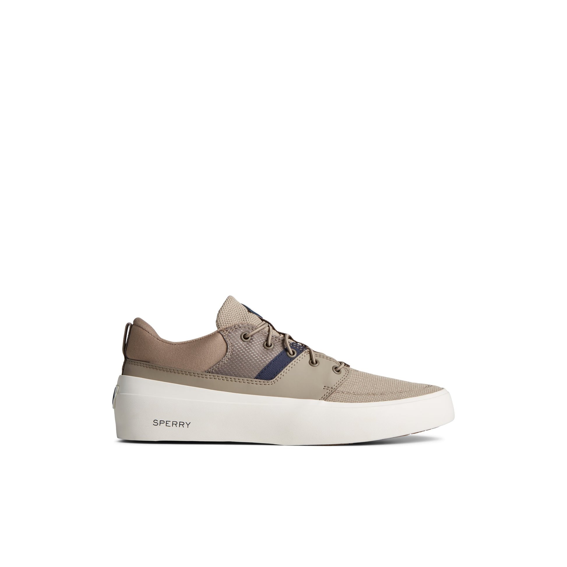 Main View of Medium Beige SeaCycled™ Fairlead Sneaker Vulcanized Sneaker for Mens
