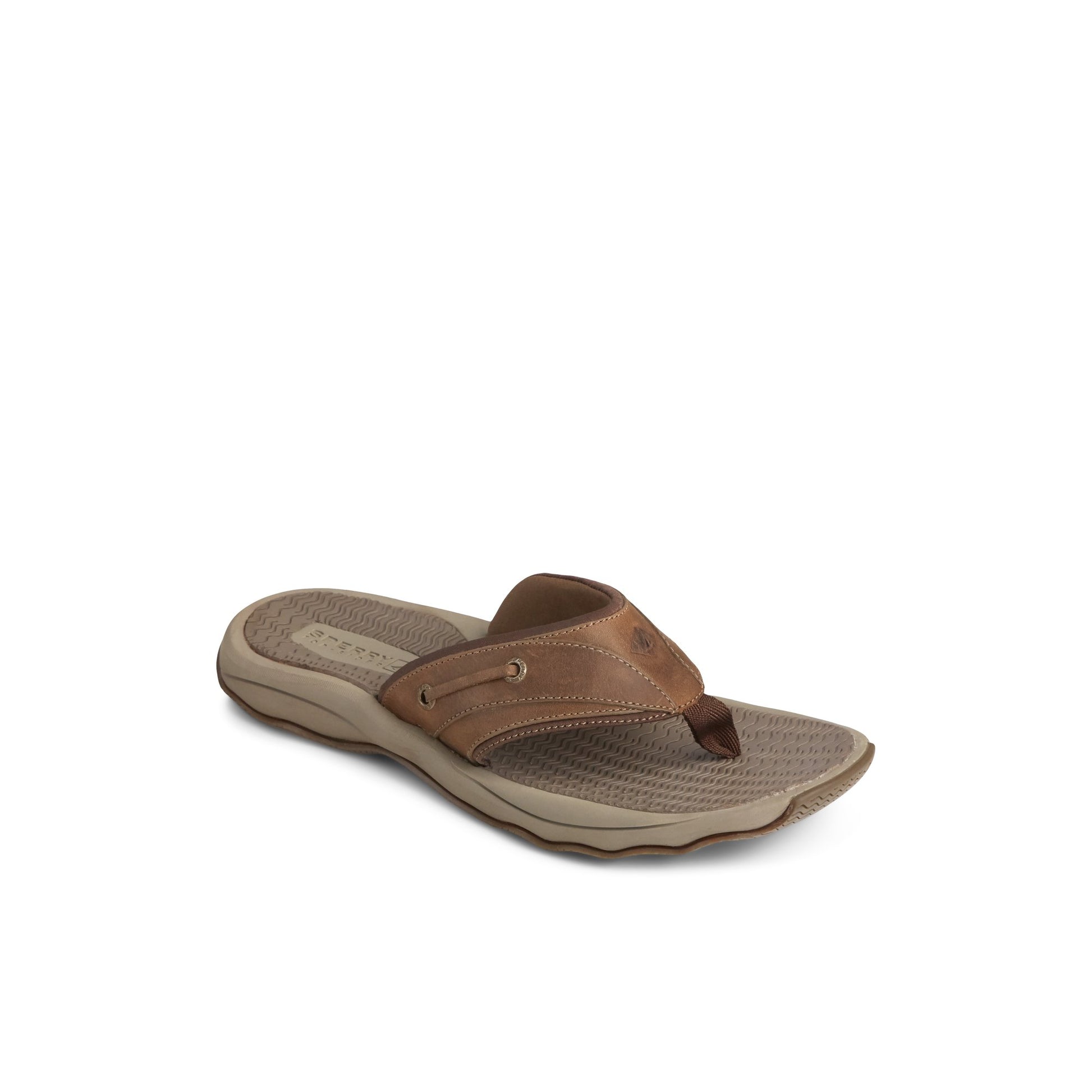 Three-quarter angle of Brown Outer Banks Flip Flop Flip Flop Thong Sandals's front side