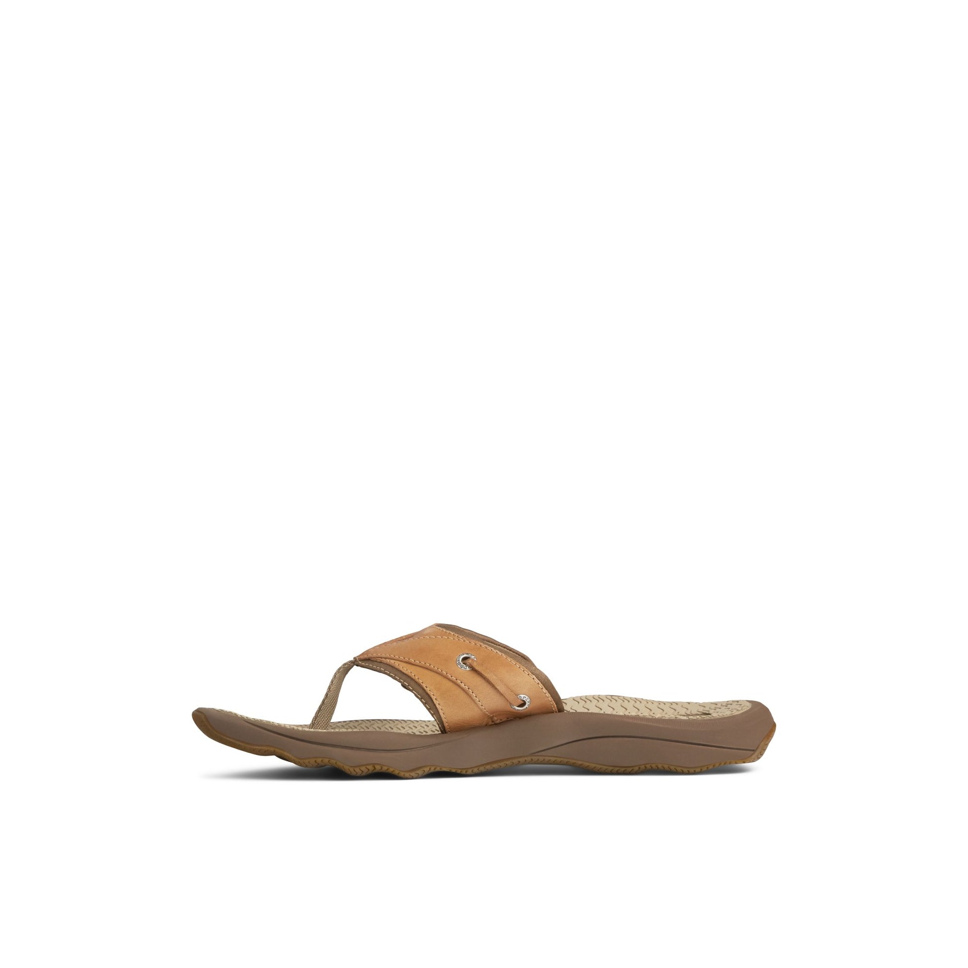 Side view of Medium Beige Outer Banks Flip Flop Flip Flop Thong Sandals