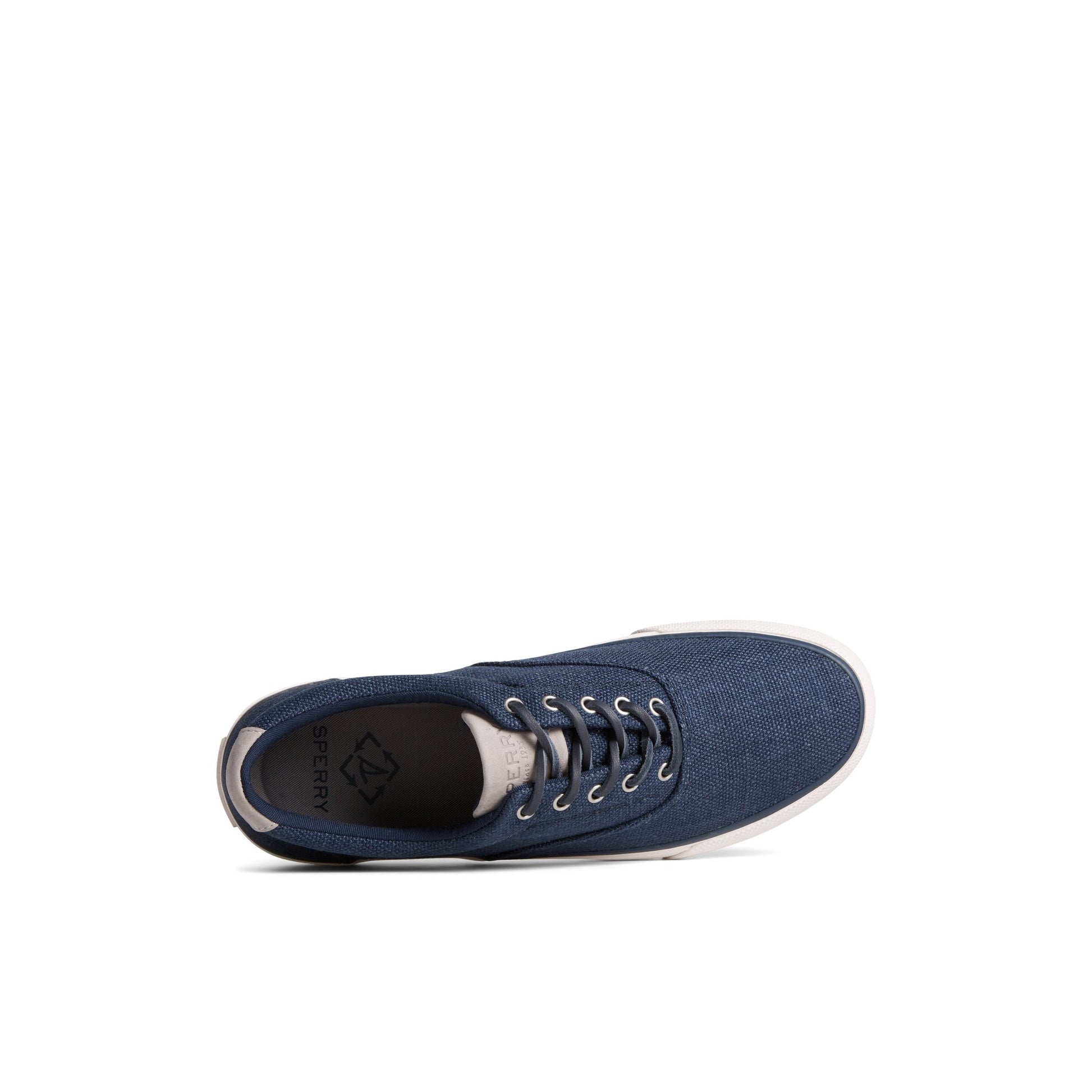 Top-down view of the Navy SeaCycled™ Striper II CVO Baja Sneaker Vulcanized Sneaker
