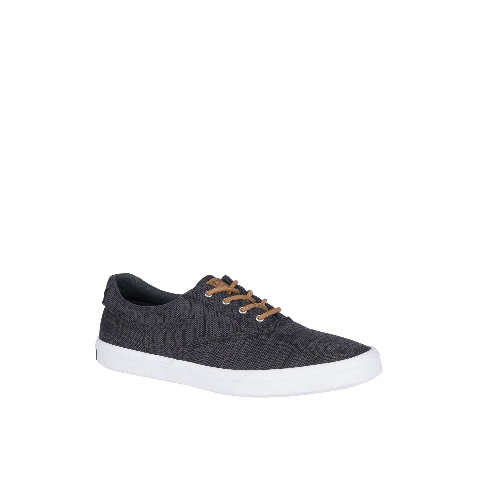 Three-quarter angle of Black Striper II Baja CVO Sneaker Vulcanized Sneaker's front side