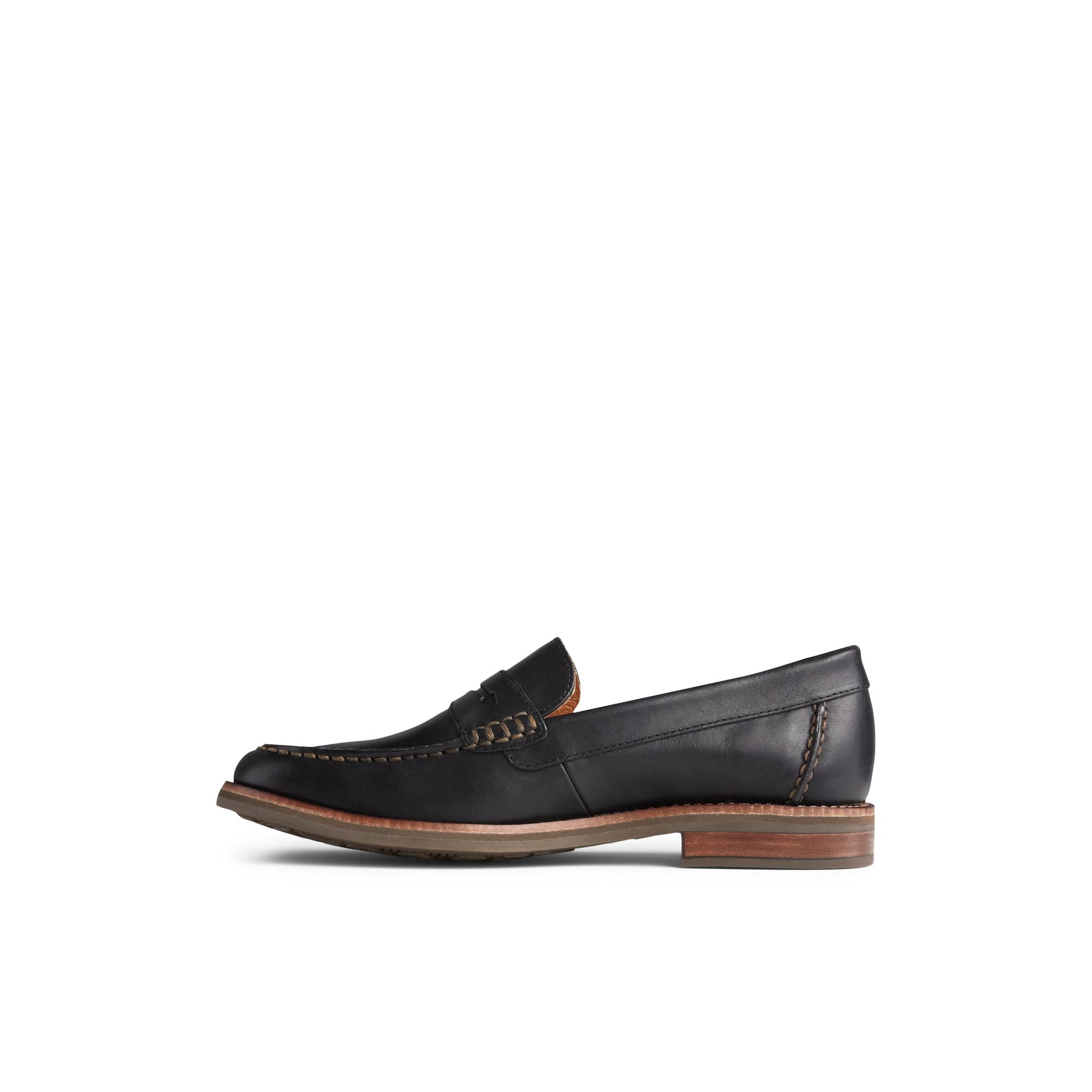 Side view of Black Topsfield Penny Loafer Penny Loafer