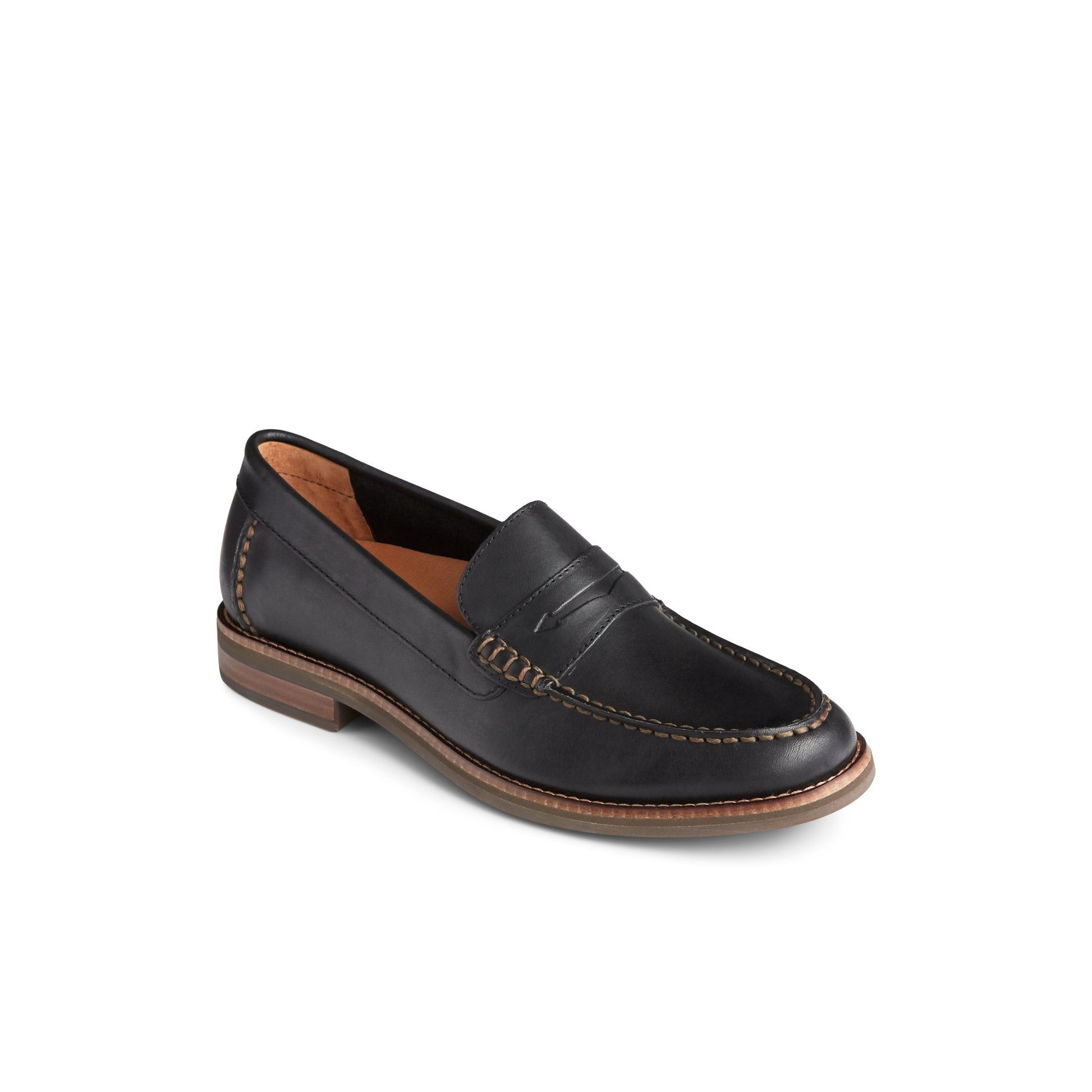 Three-quarter angle of Black Topsfield Penny Loafer Penny Loafer's front side