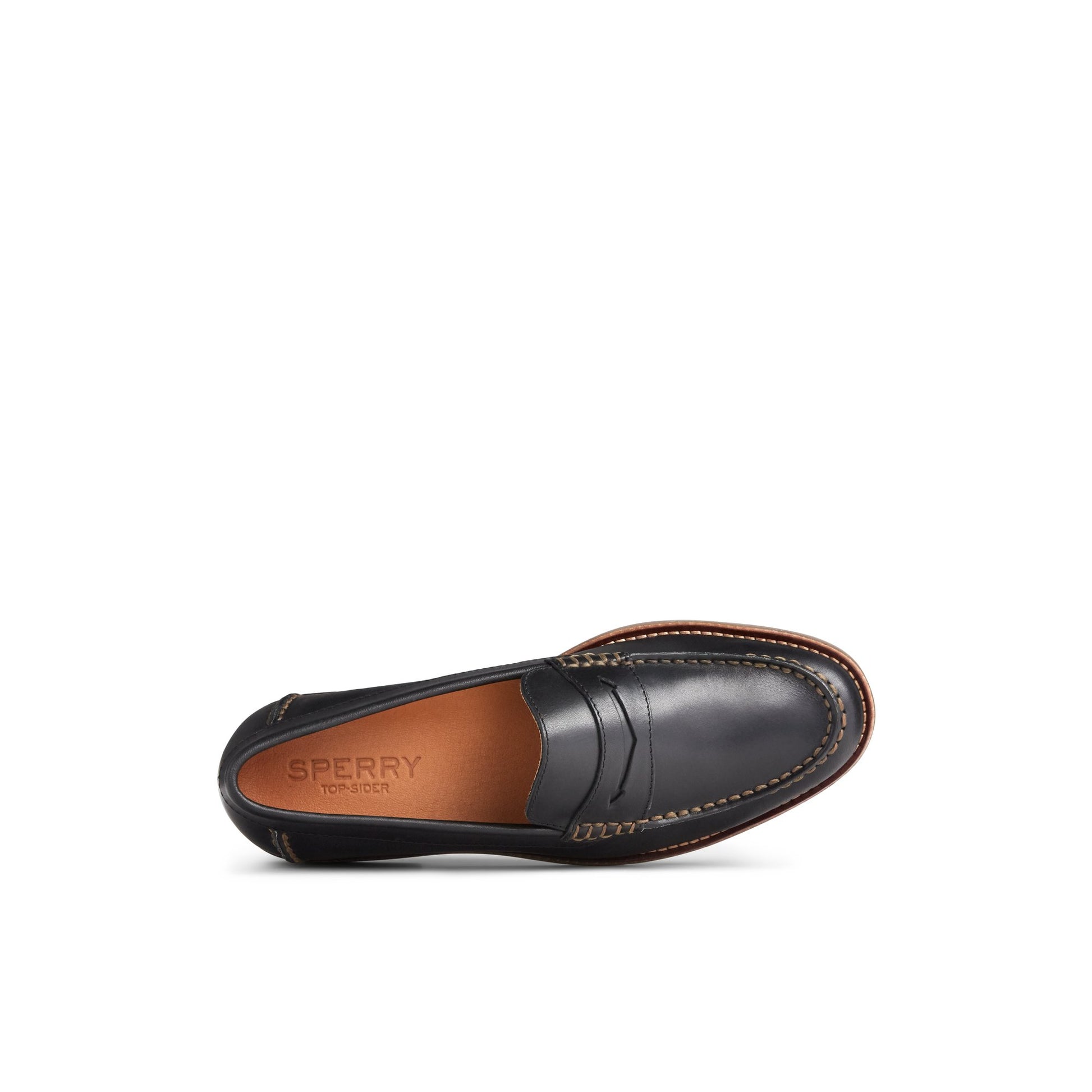 Top-down view of the Black Topsfield Penny Loafer Penny Loafer