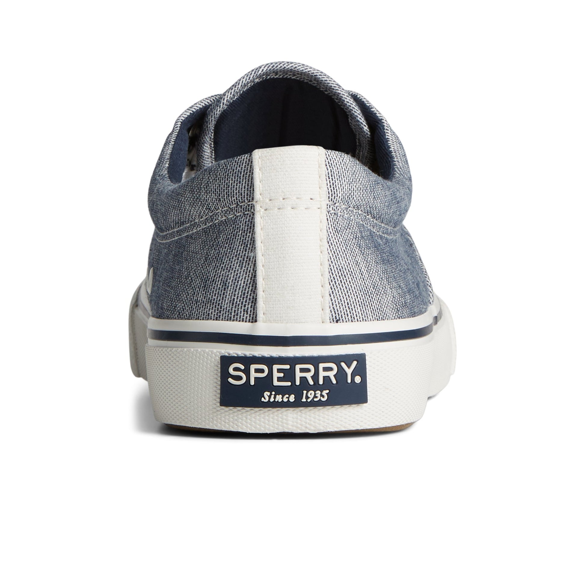 Close-up of the Navy Striper II Chambray Sneaker Vulcanized Sneaker