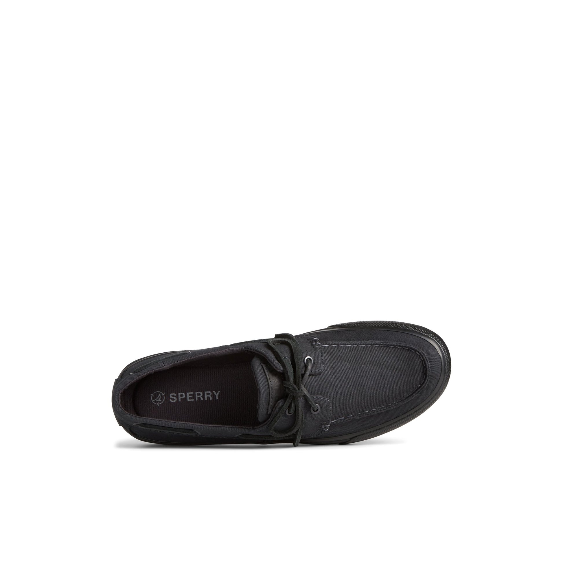 Top-down view of the Black SeaCycled™ Bahama II Sneaker Vulcanized Boat Shoe Sneaker