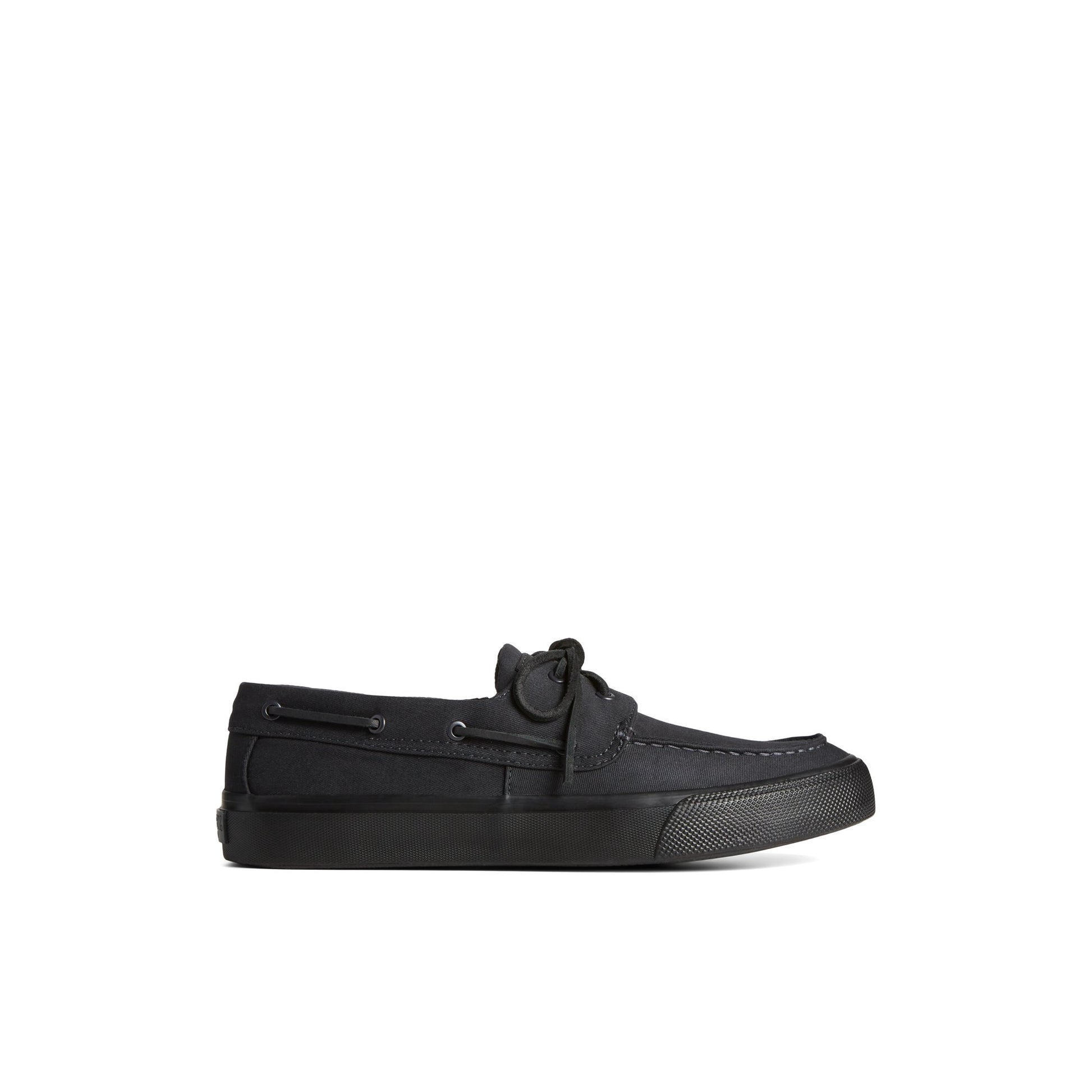 Main View of Black SeaCycled™ Bahama II Sneaker Vulcanized Boat Shoe Sneaker for Mens