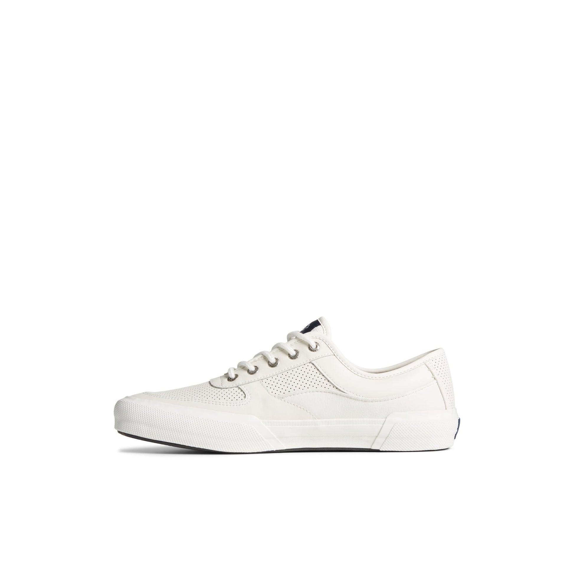 Side view of White SeaCycled™ Soletide Sneaker Vulcanized Sneaker