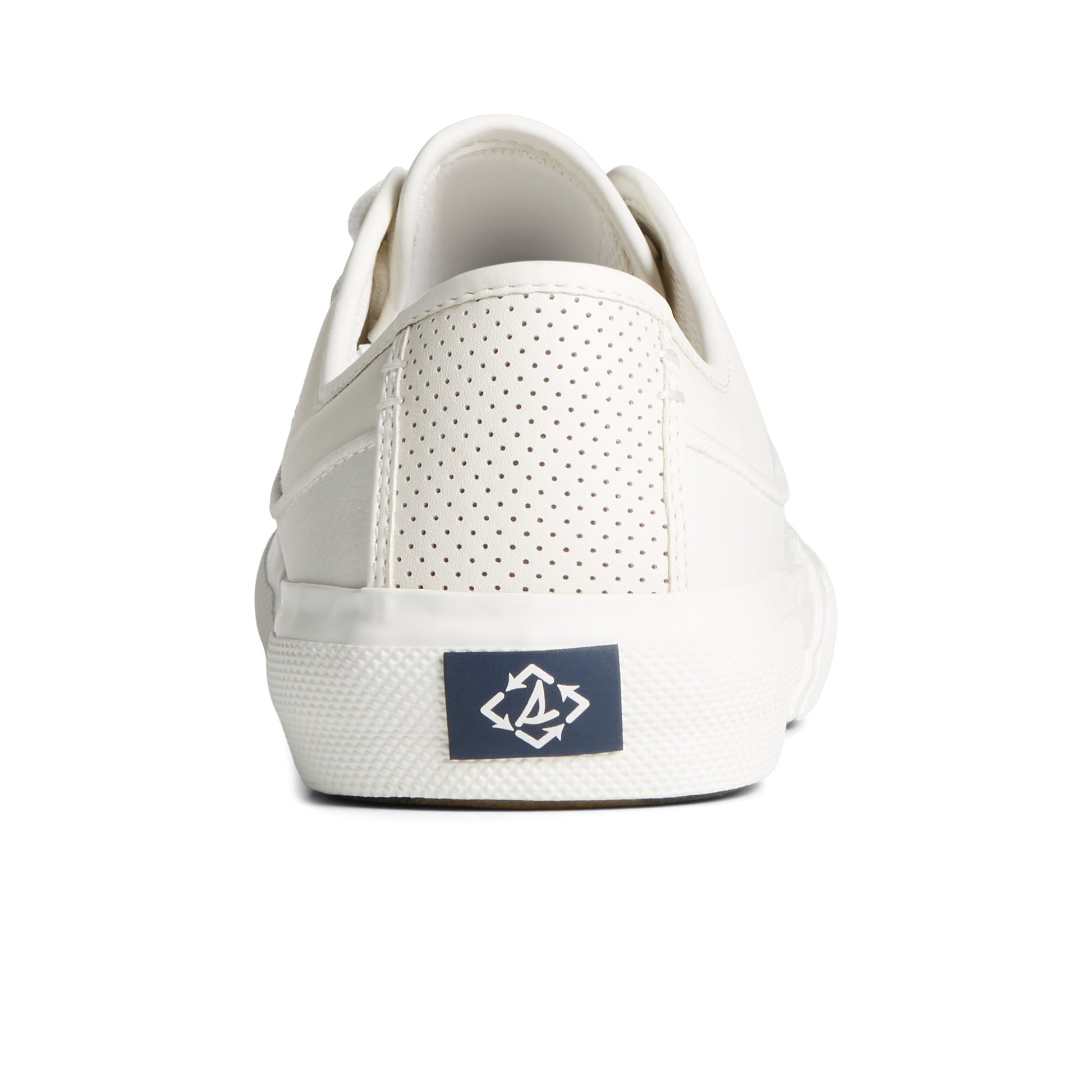 Close-up of the White SeaCycled™ Soletide Sneaker Vulcanized Sneaker