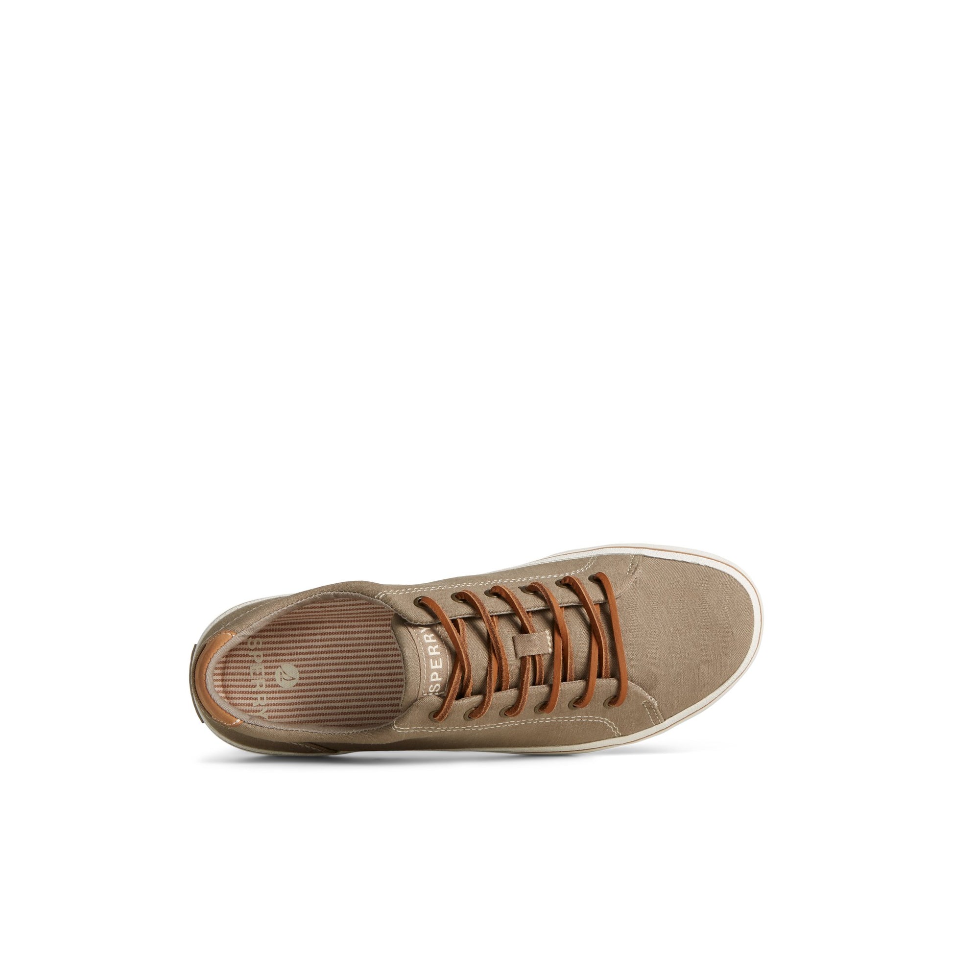 Top-down view of the Medium Beige Striper II Linen LTT Sneaker Sneakers