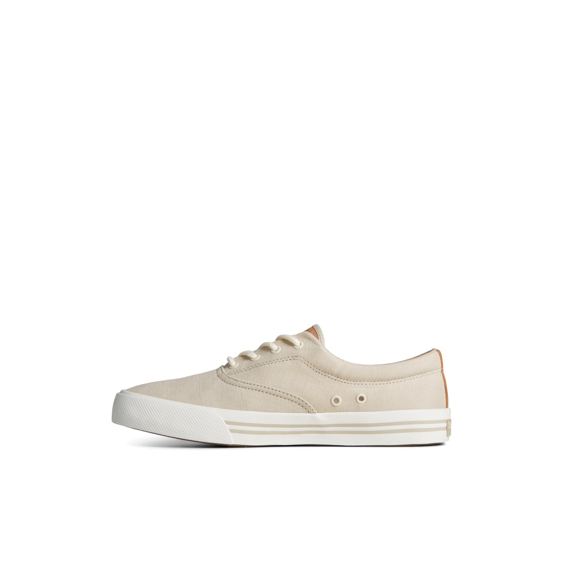 Side view of Grey Striper II Linen CVO Sneaker Vulcanized Sneaker