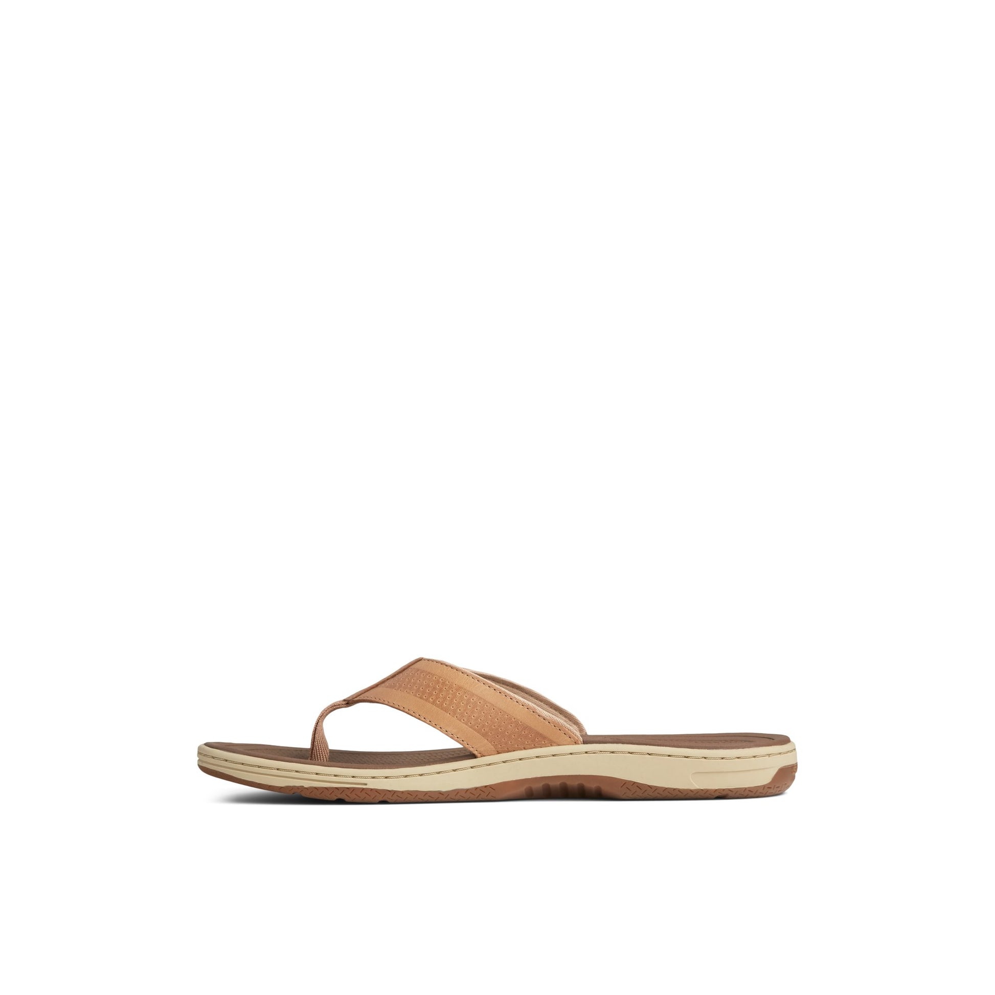 Side view of Brown Havasu Leather Thong Sandal Flip Flop Thong Sandals
