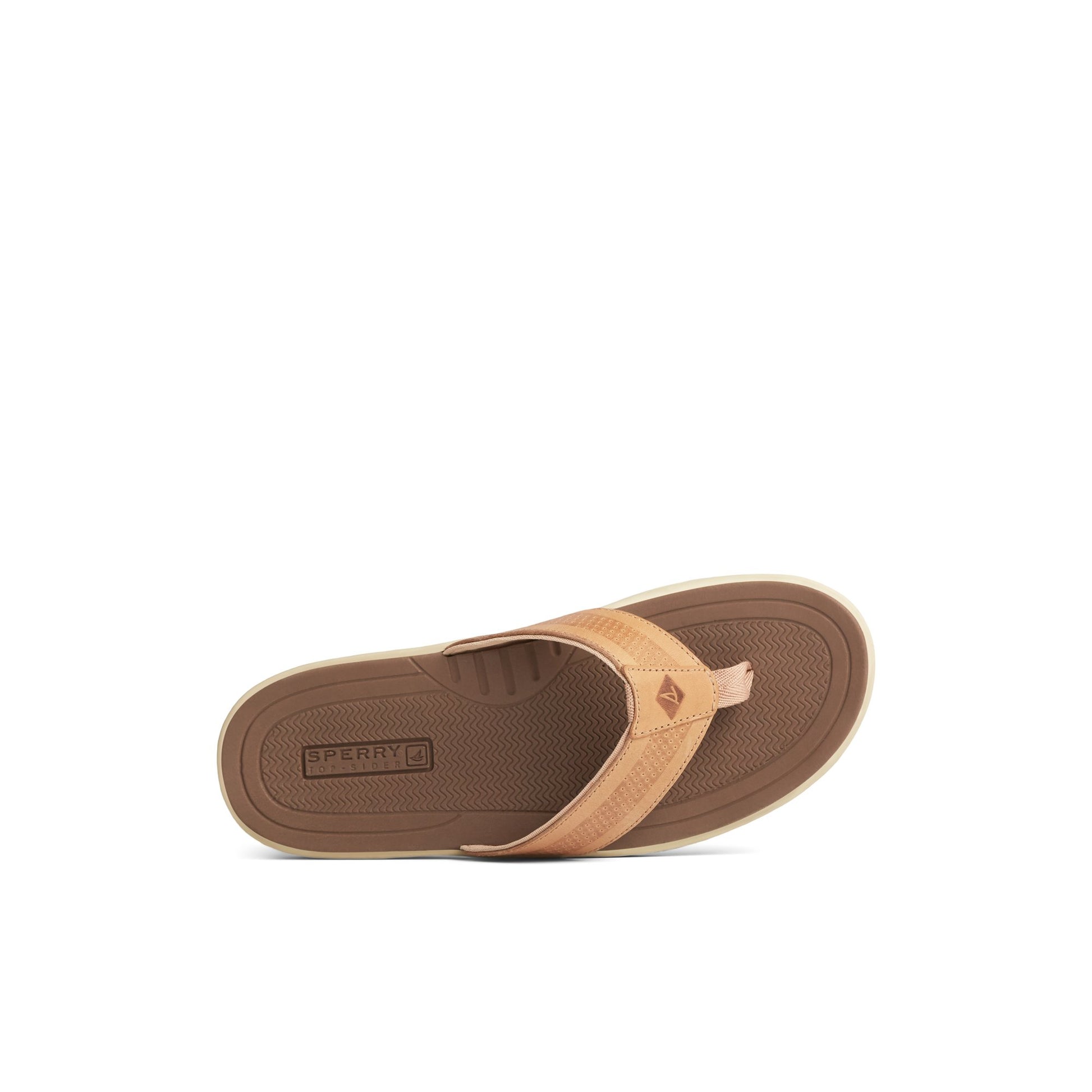 Top-down view of the Brown Havasu Leather Thong Sandal Flip Flop Thong Sandals