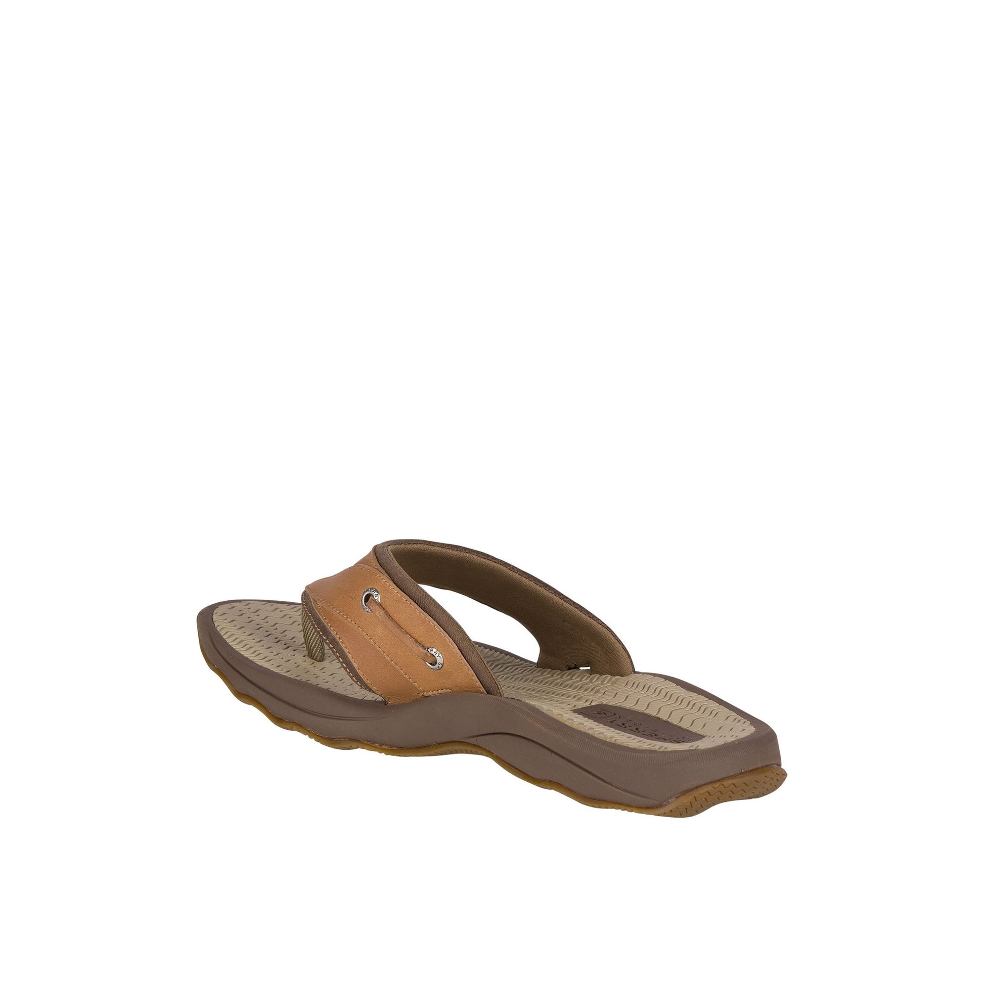 Close-up of the Medium Beige Outbanks Sandal Flip Flop Thong Sandals